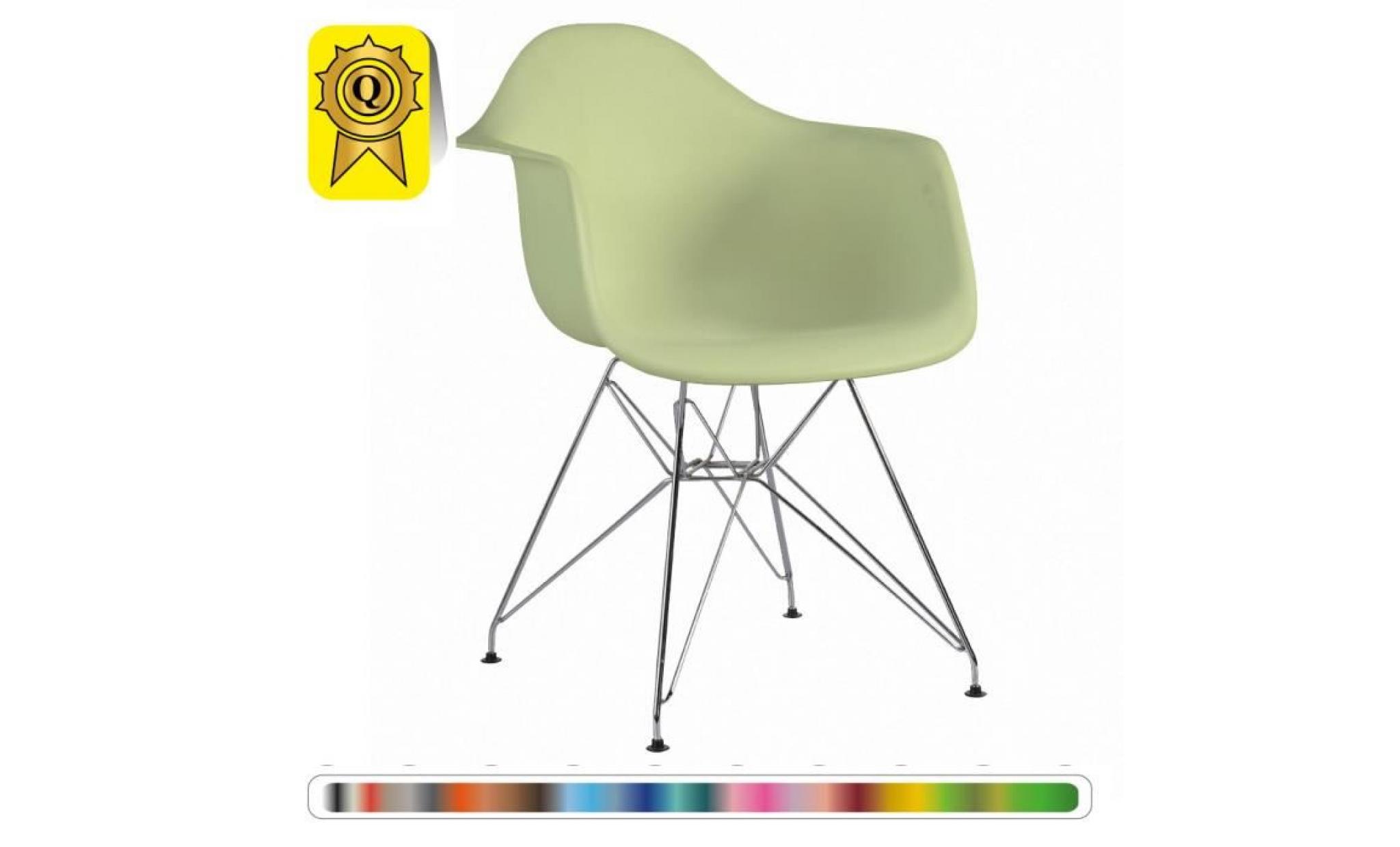 1 x fauteuil design  style  eiffel haut. 48 cm vert kaki pieds: acier noir decopresto dp darb48 vk 1