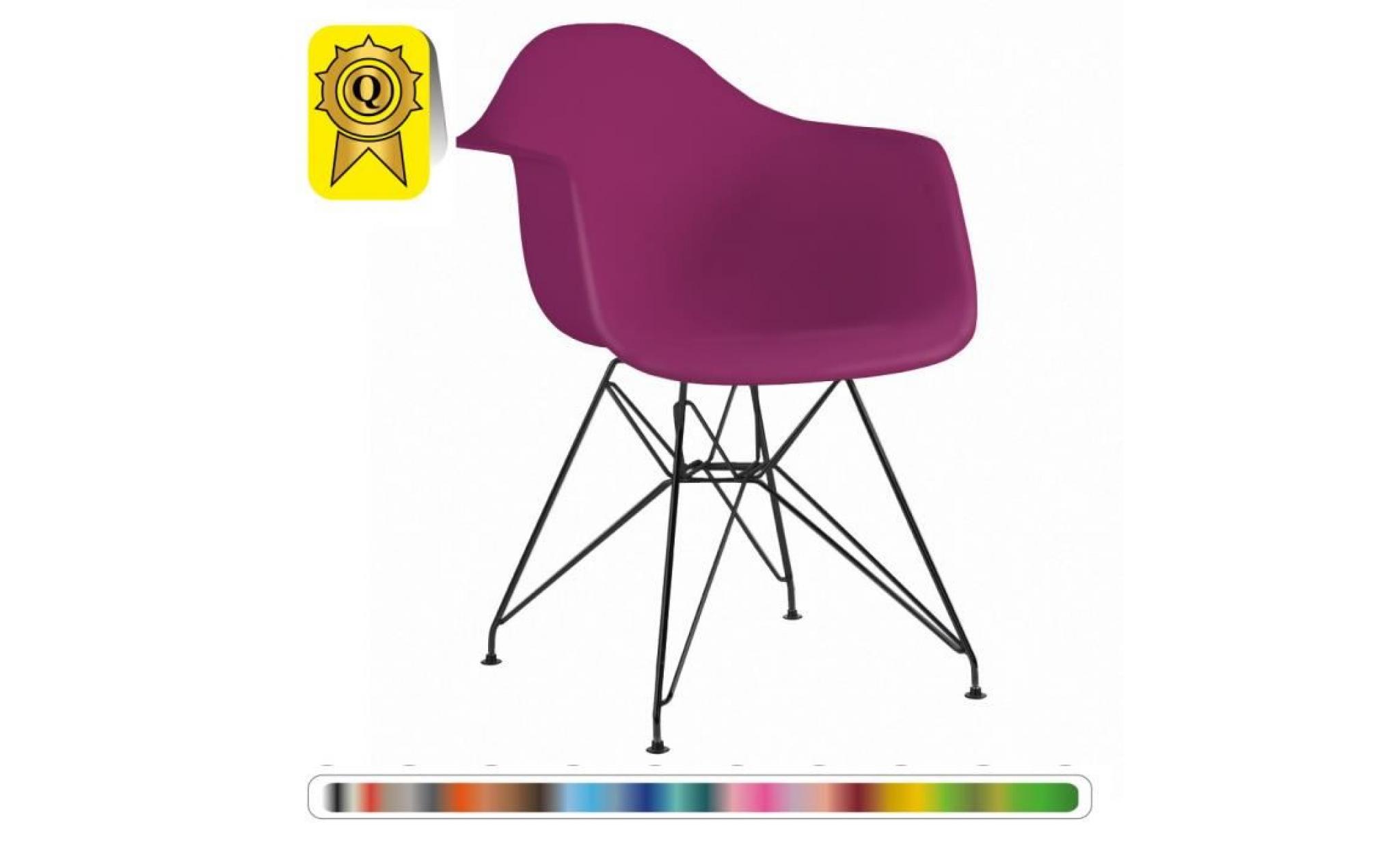 1 x fauteuil design  style  eiffel haut. 48 cm violet pieds: acier chrome decopresto dp dar48 pu 1