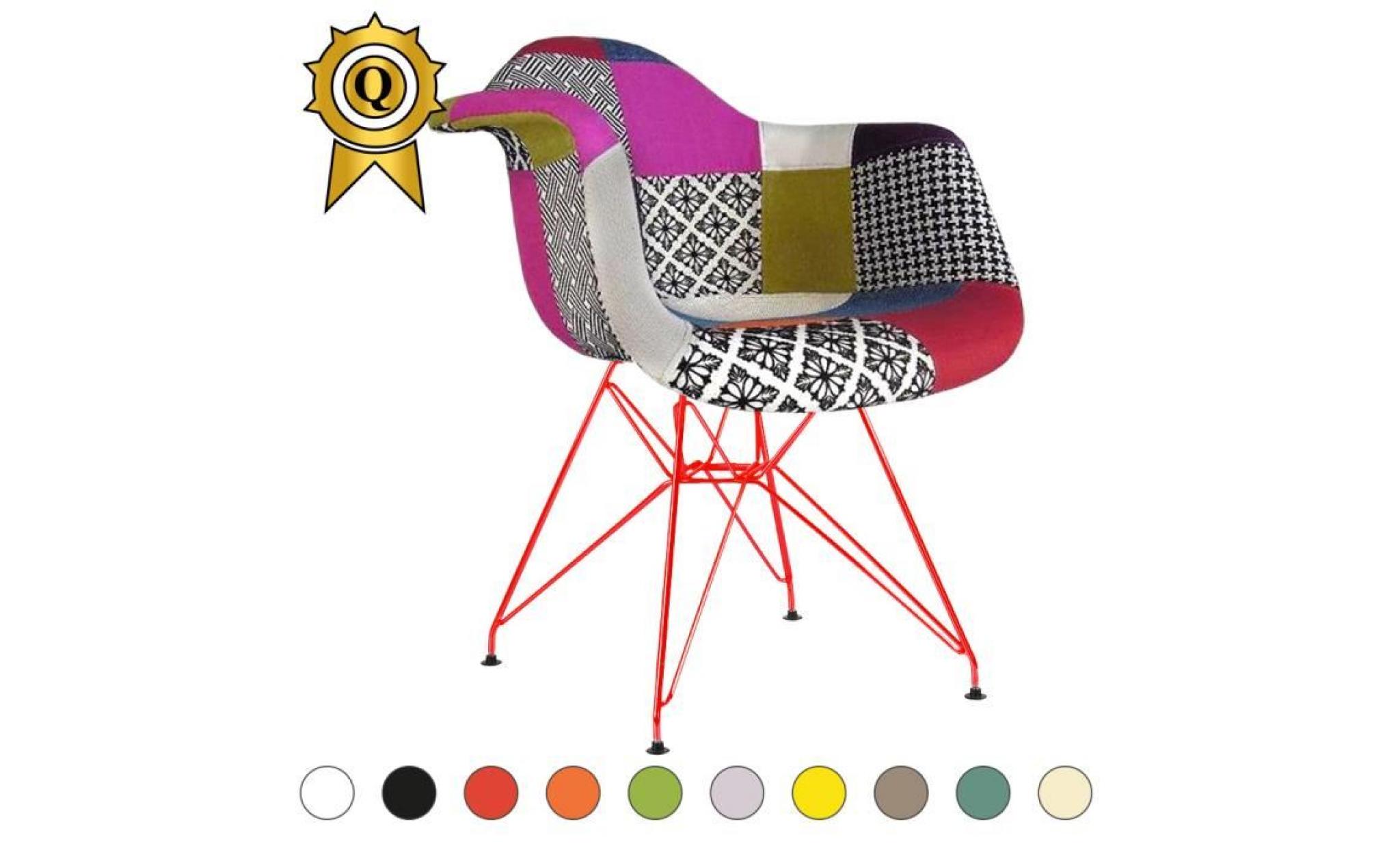 1x fauteuil style eames dar eiffel design hauteur 48cm pieds acier chrome assise gris beton mobistyl®