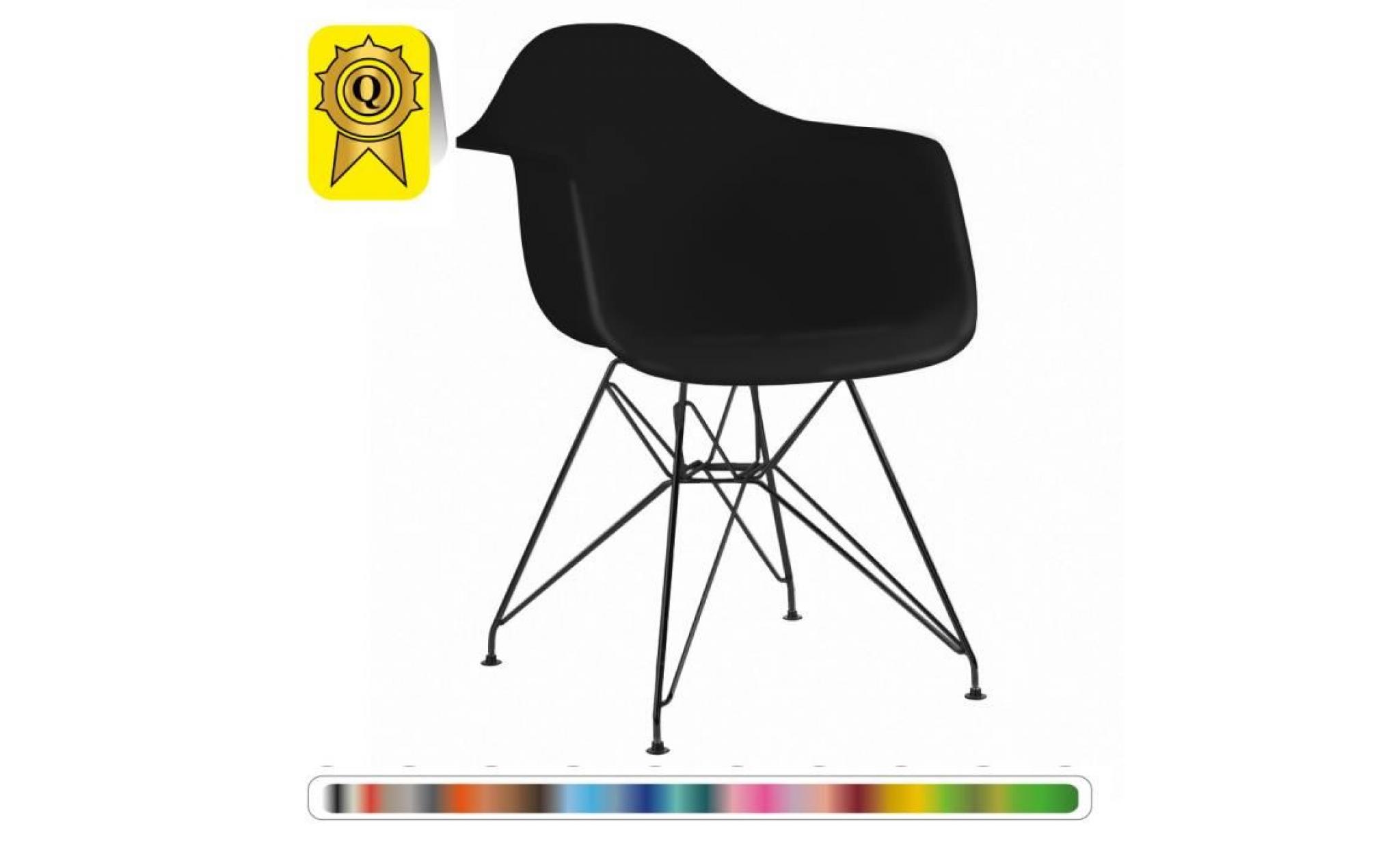 1 x fauteuil design  style  eiffel  noir pieds: acier noir decopresto dp darb no 1