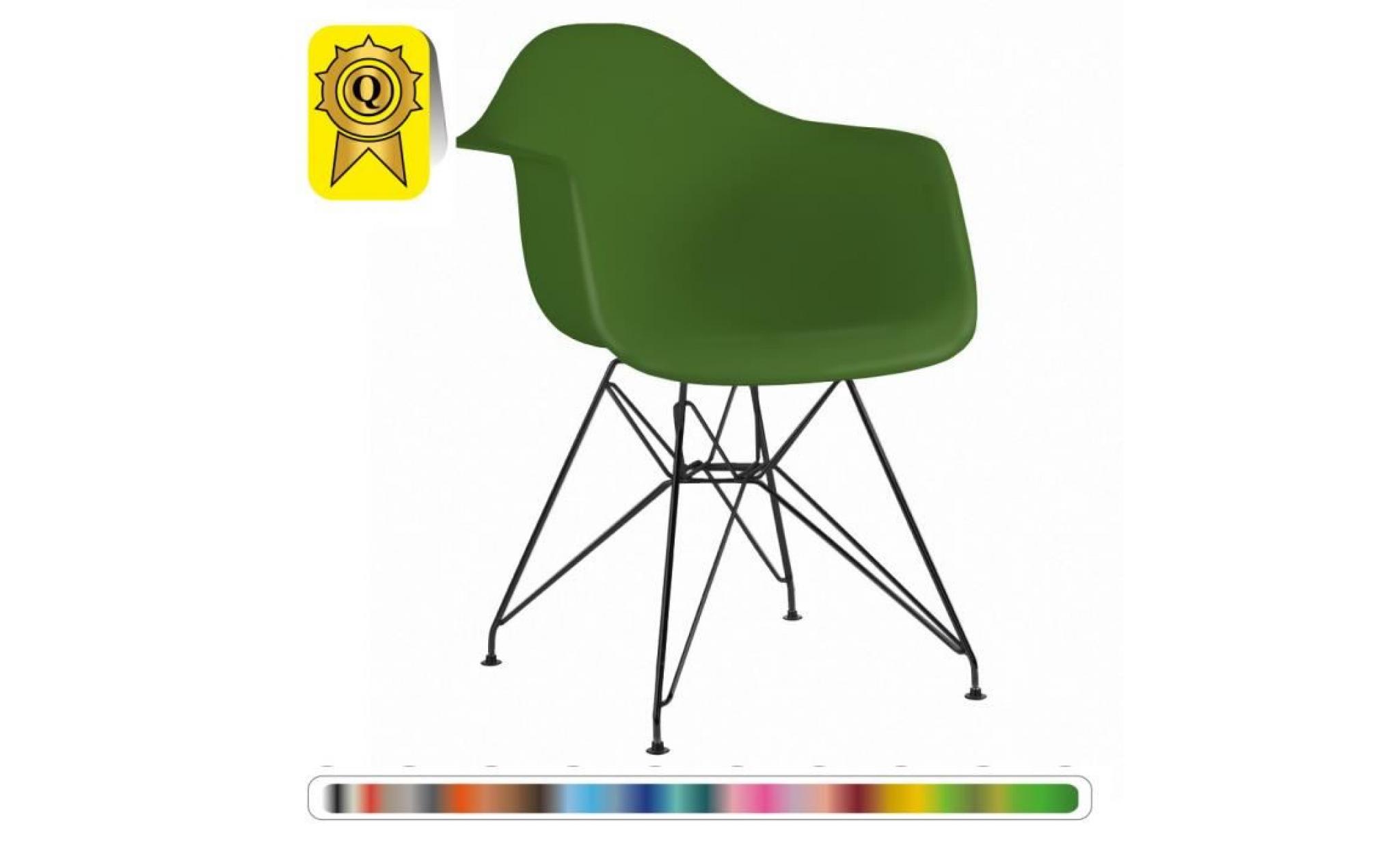 1 x fauteuil design  style  eiffel  vert cactus pieds: acier chrome decopresto dp dar vc 1