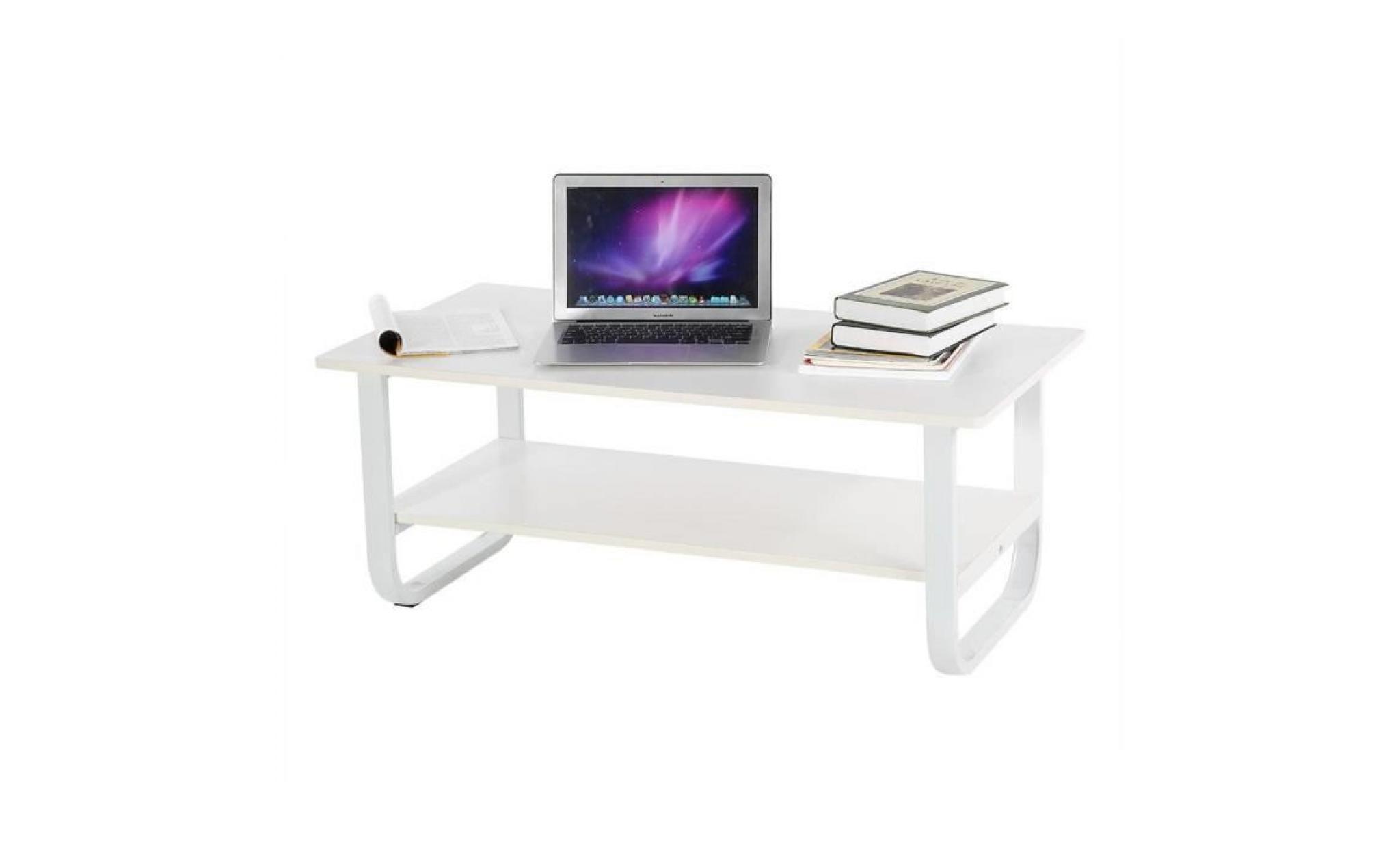 100 * 50 * 40.5cm table basse table pour ordinateur bureau meuble pc table de travail moderne blanc