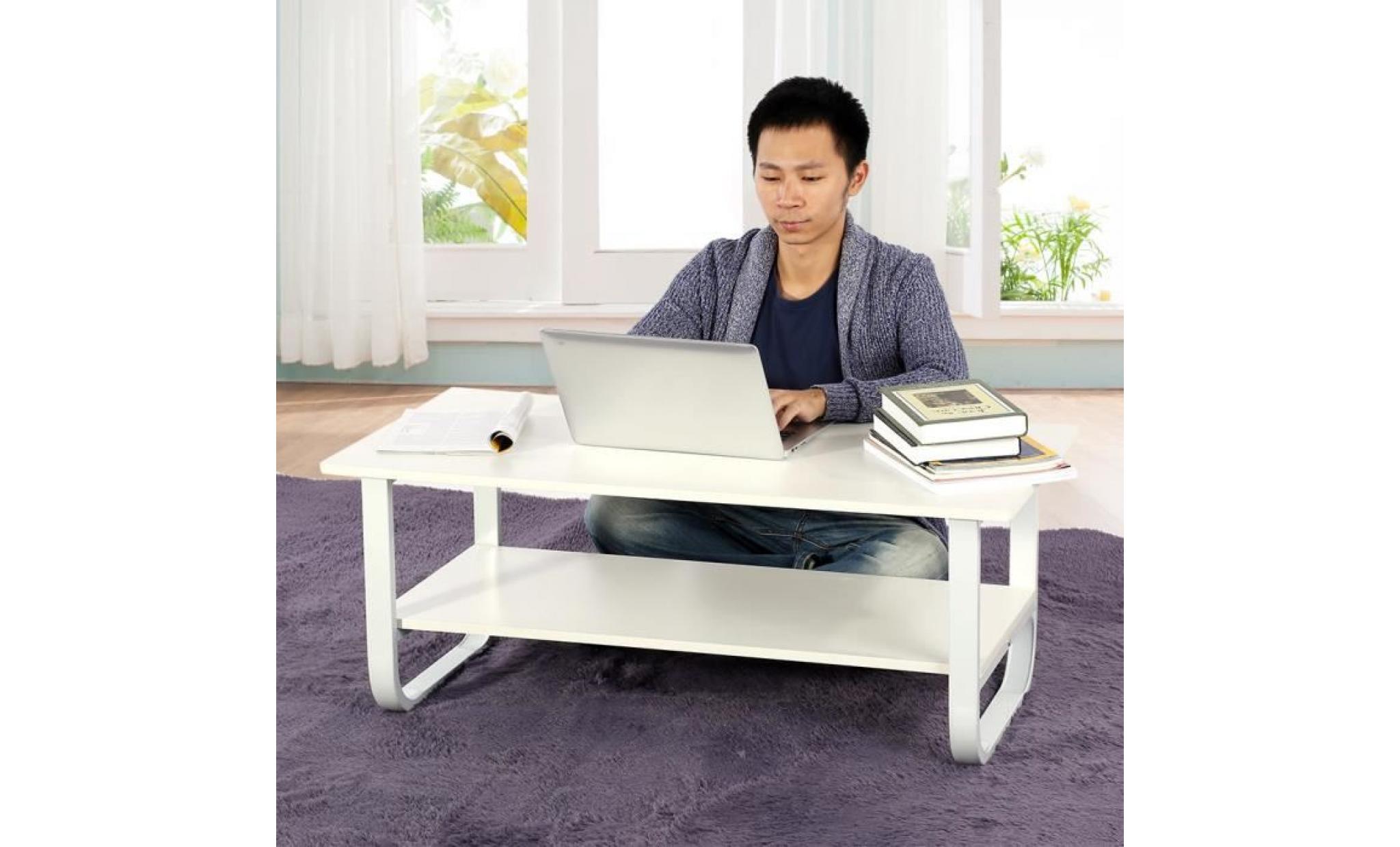 100 * 50 * 40.5cm table basse table pour ordinateur bureau meuble pc table de travail moderne blanc pas cher