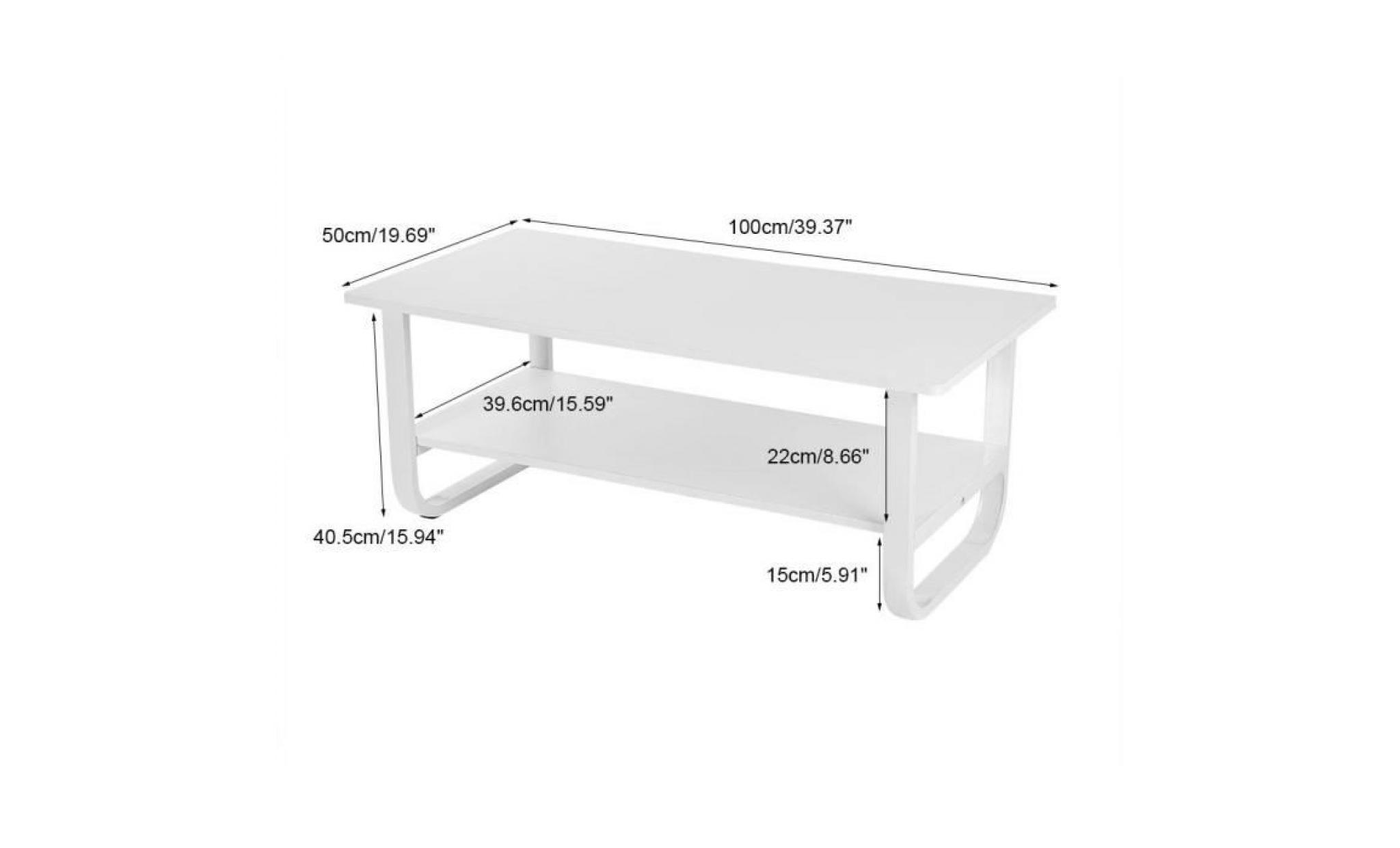 100 * 50 * 40.5cm table basse table pour ordinateur bureau meuble pc table de travail moderne blanc pas cher