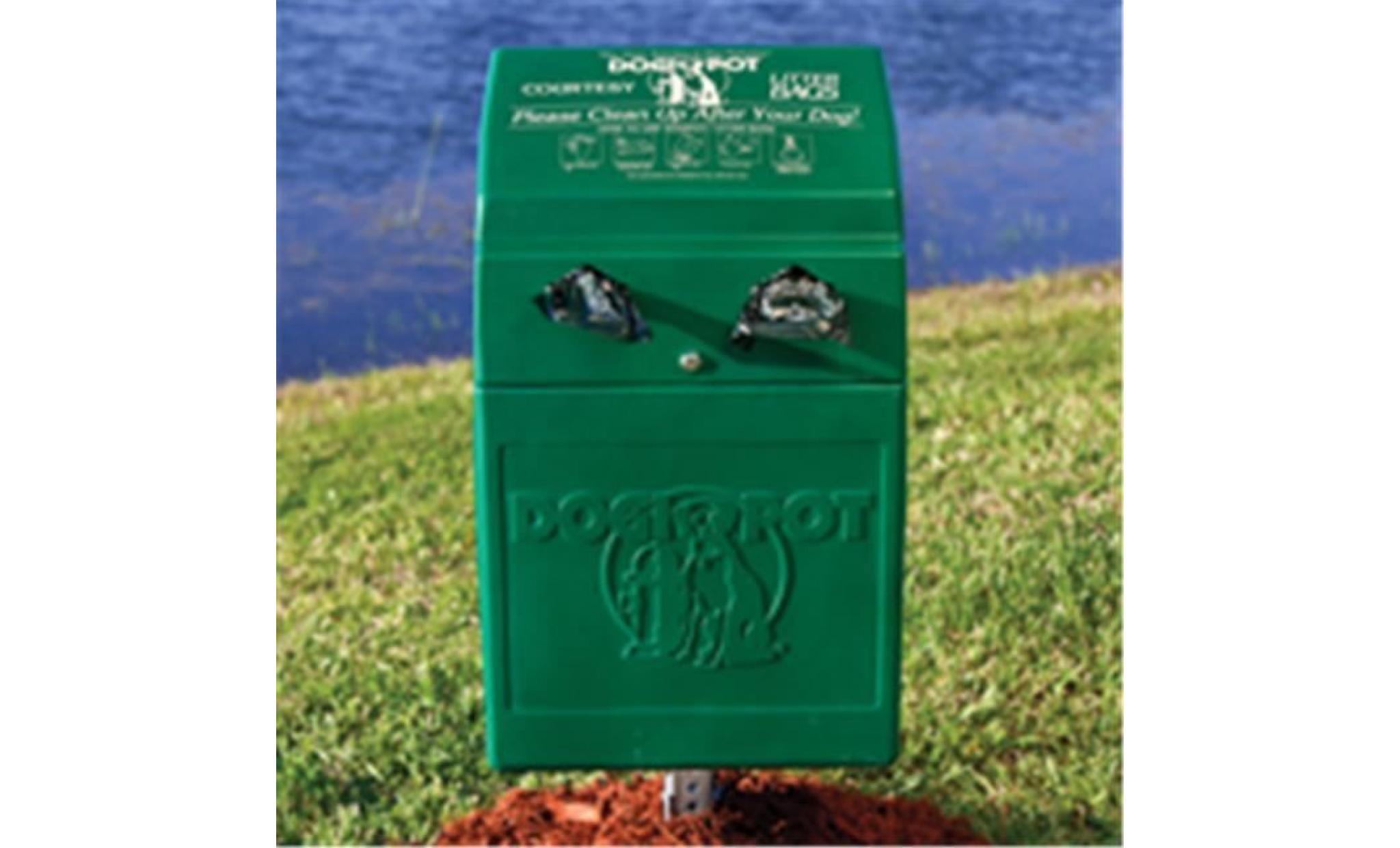 1005 2 dog valet polyethylene pet waste station & receptacle, forest green 1n2v0f