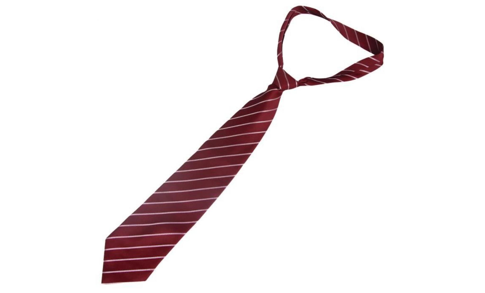 10cm wide white bar stripes prints burgundy polyester self tie necktie for men