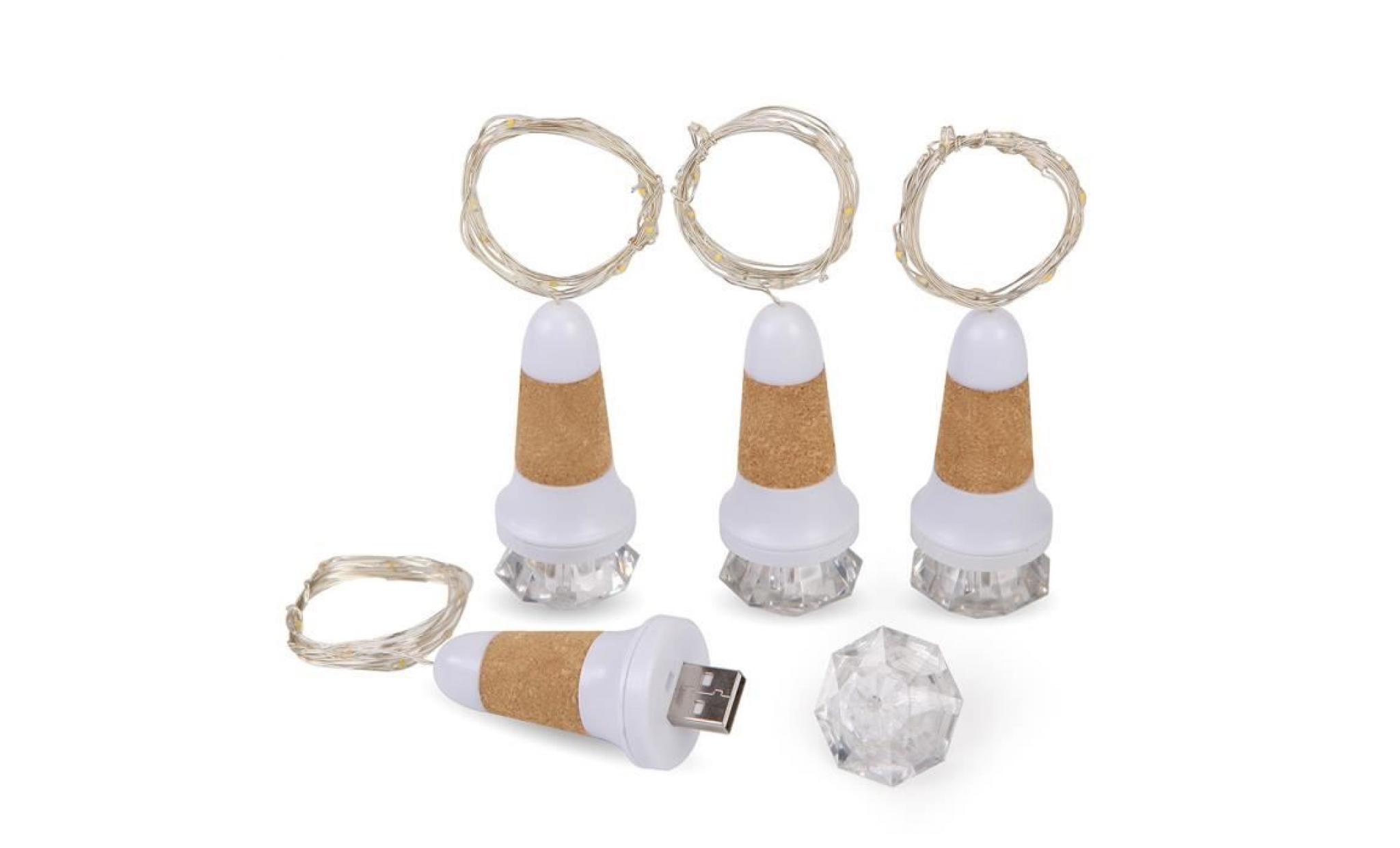 10led copper wire wine bottle cork shape light starry wedding decor usb charging qinhig1614