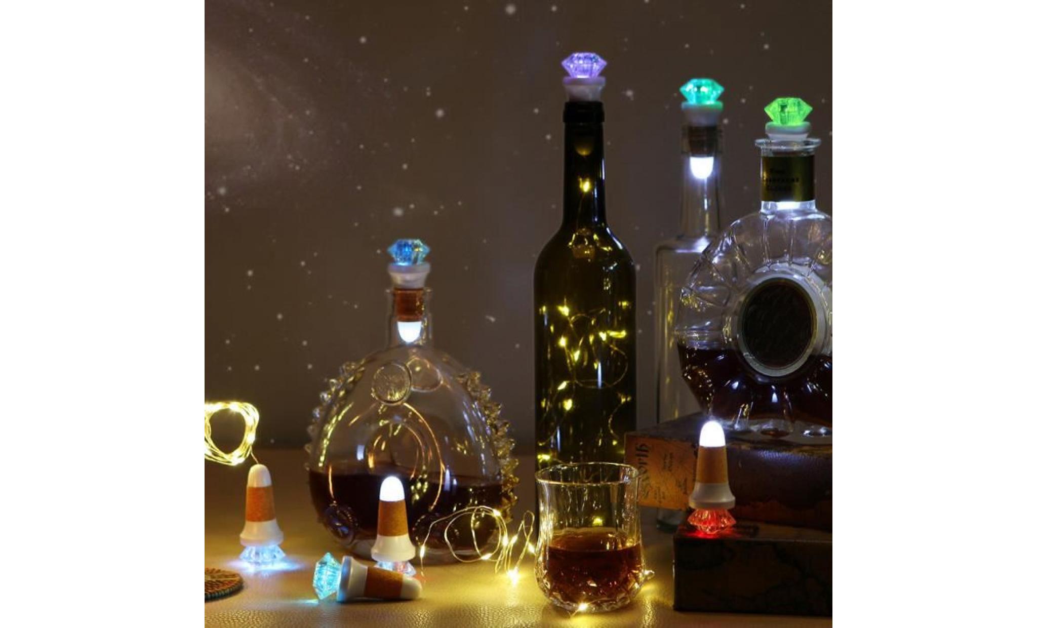 10led copper wire wine bottle cork shape light starry wedding decor usb charging qinhig1614 pas cher