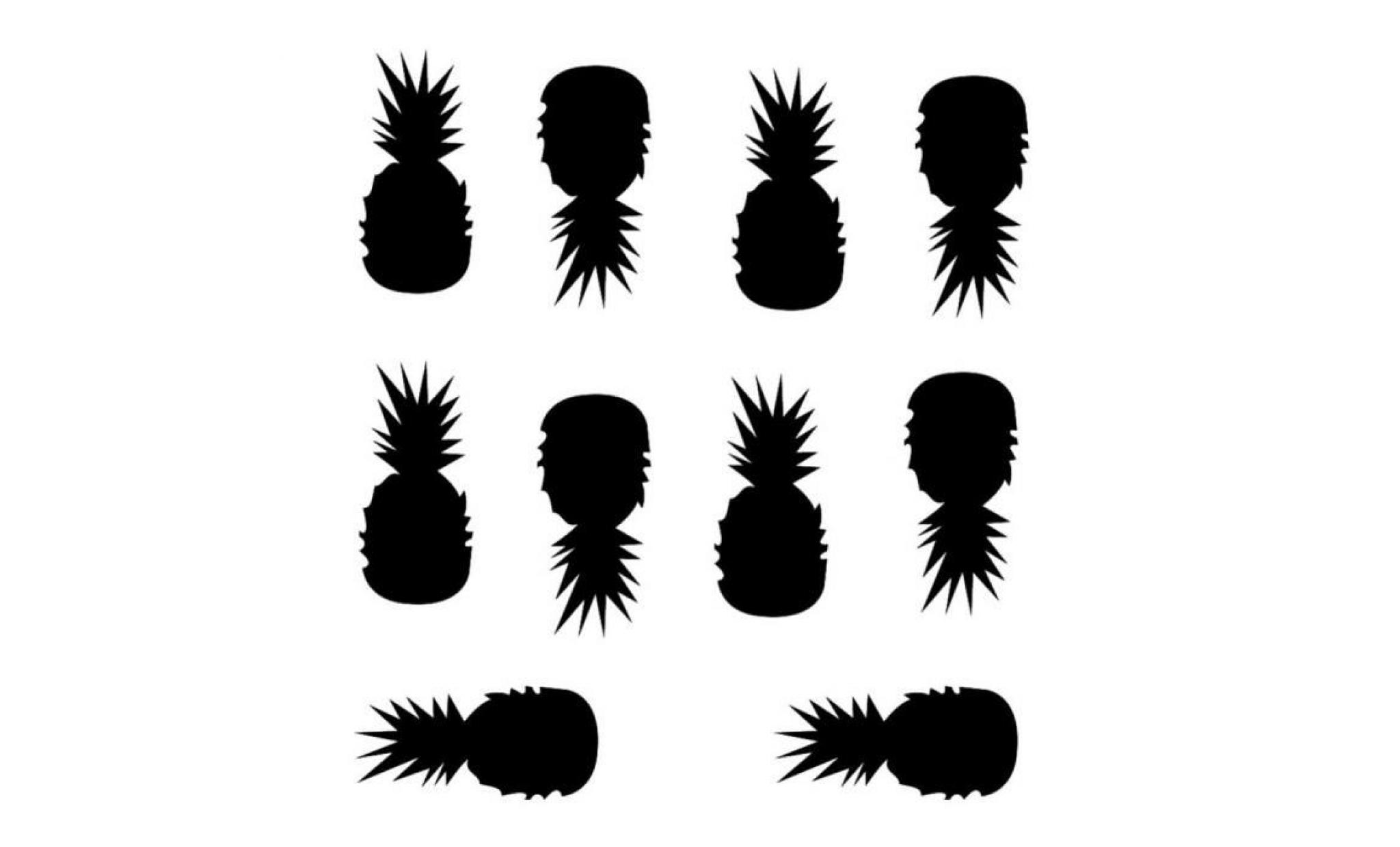10pcs ananas stickers enfant chambre cuisine salon décor wall sticker noir