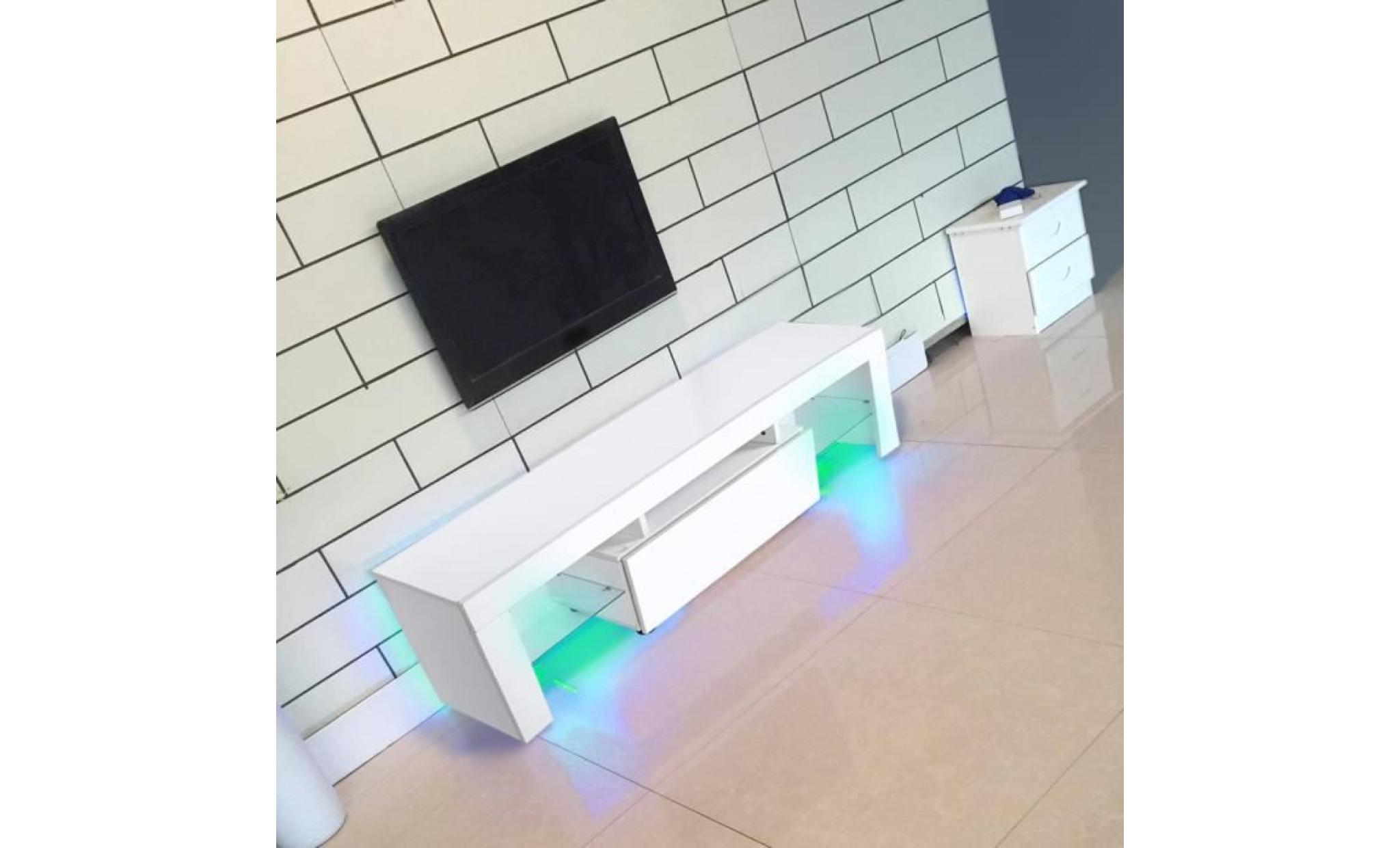 110v~240v meuble de télé moderne avec décor à la maison à télécommande de bande de led(blanc) pas cher