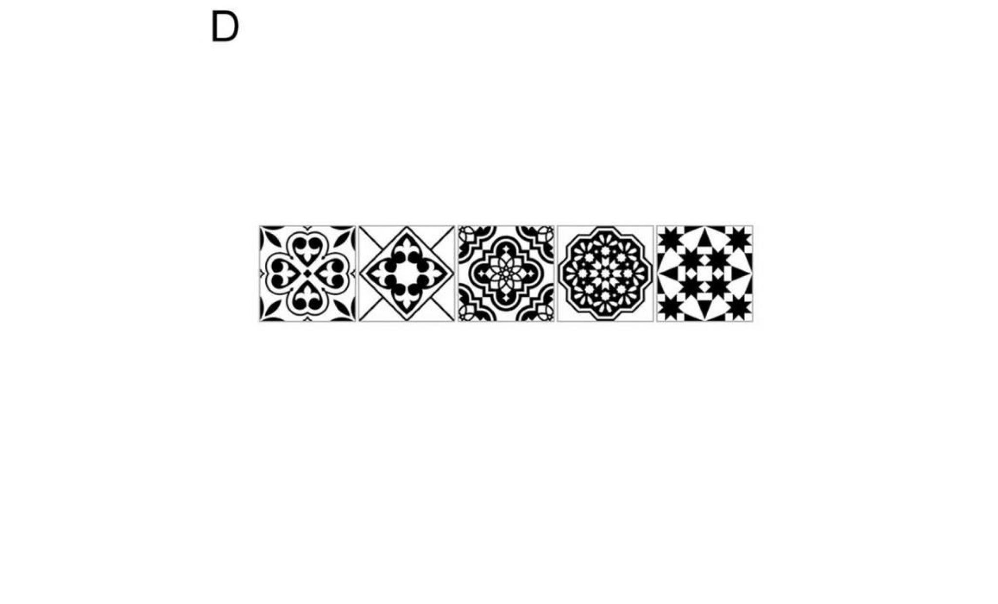 116541 autocollants de tuile distincte noir et blanc stickers muraux style nordique décor de chambre à coucher a