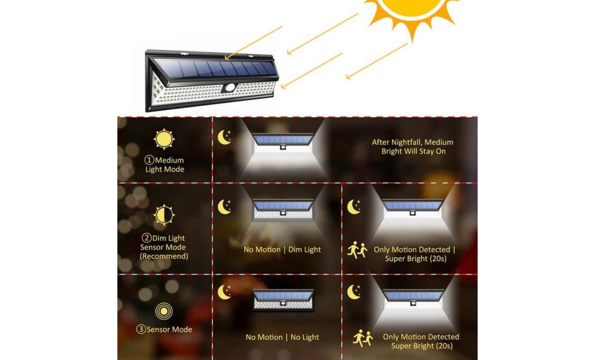 118 led induction light   applique murale solaire   solar garden light pas cher