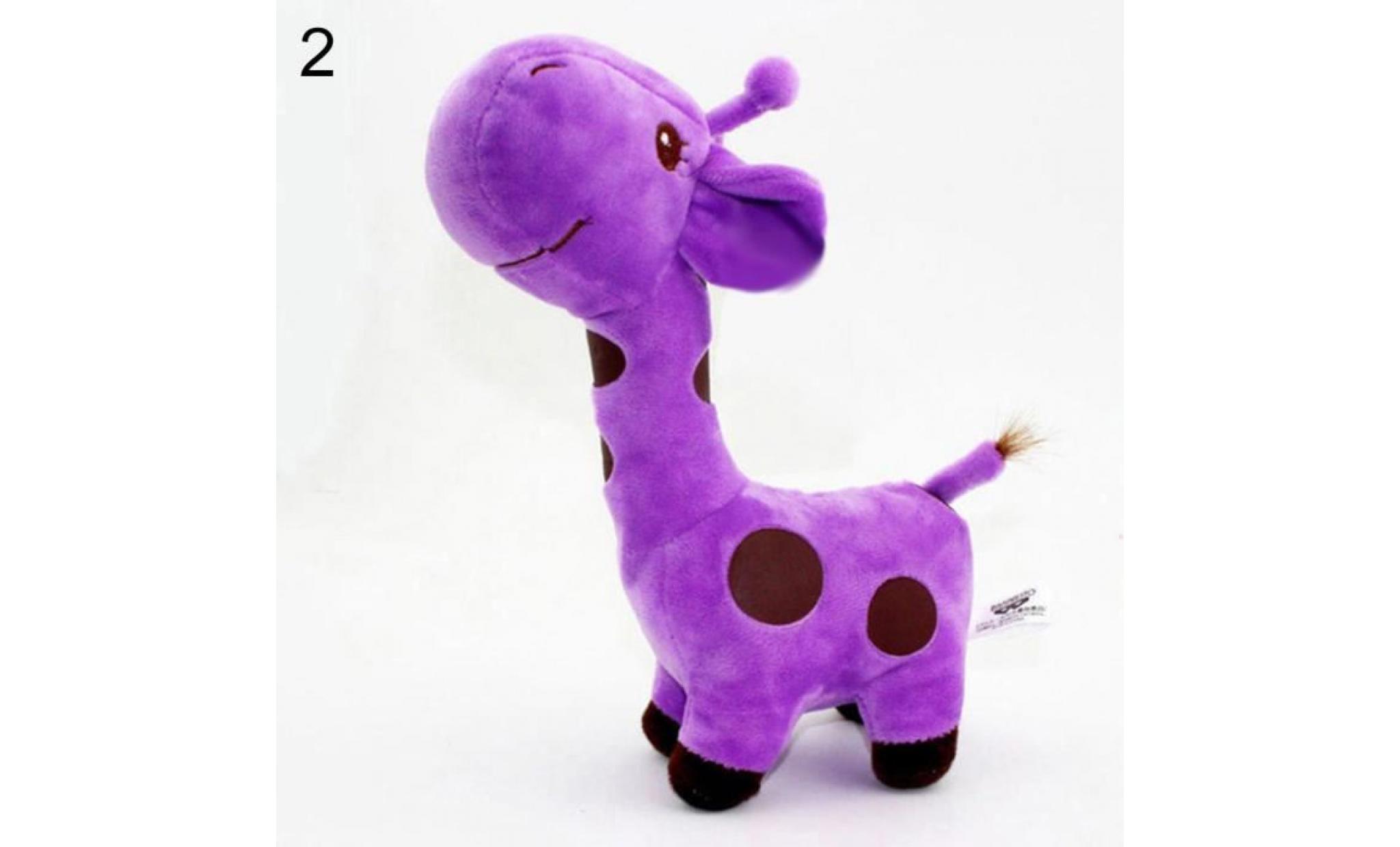 12cm mignon dessin animé animal girafe doux en peluche peluche jouet enfant enfant cadeau d'anniversaire violet