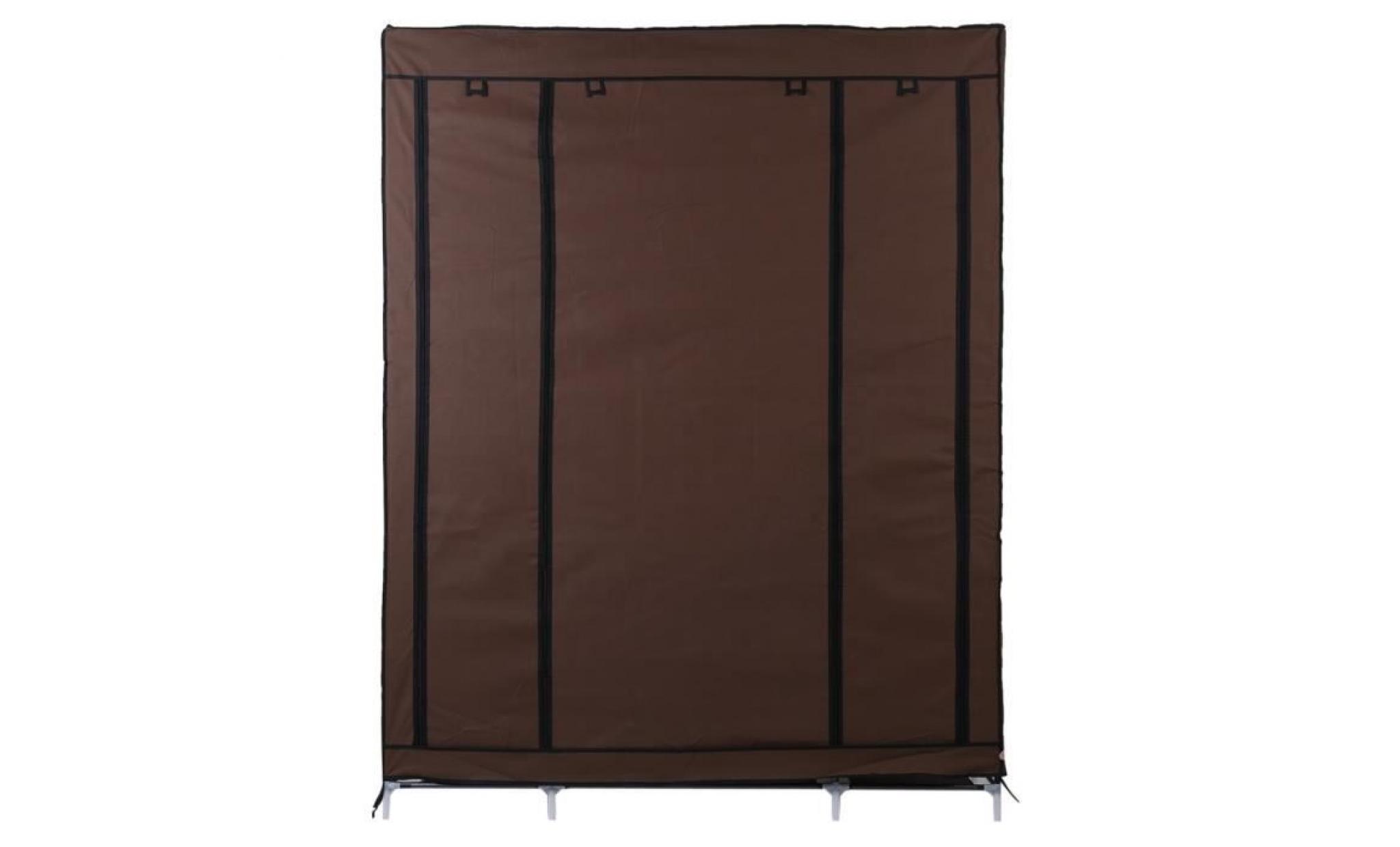135*45*175cm grande tissu armoire pliante de vêtements couleur brune meubles de rangement durable pas cher