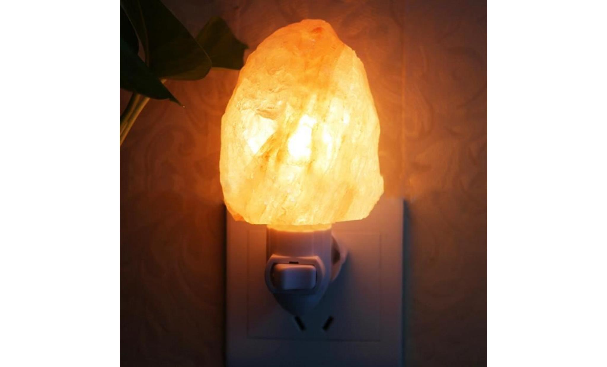 15w lampe de sel de l'himalaya naturel veilleuse ampoule lumière sans fil lampe de chevet