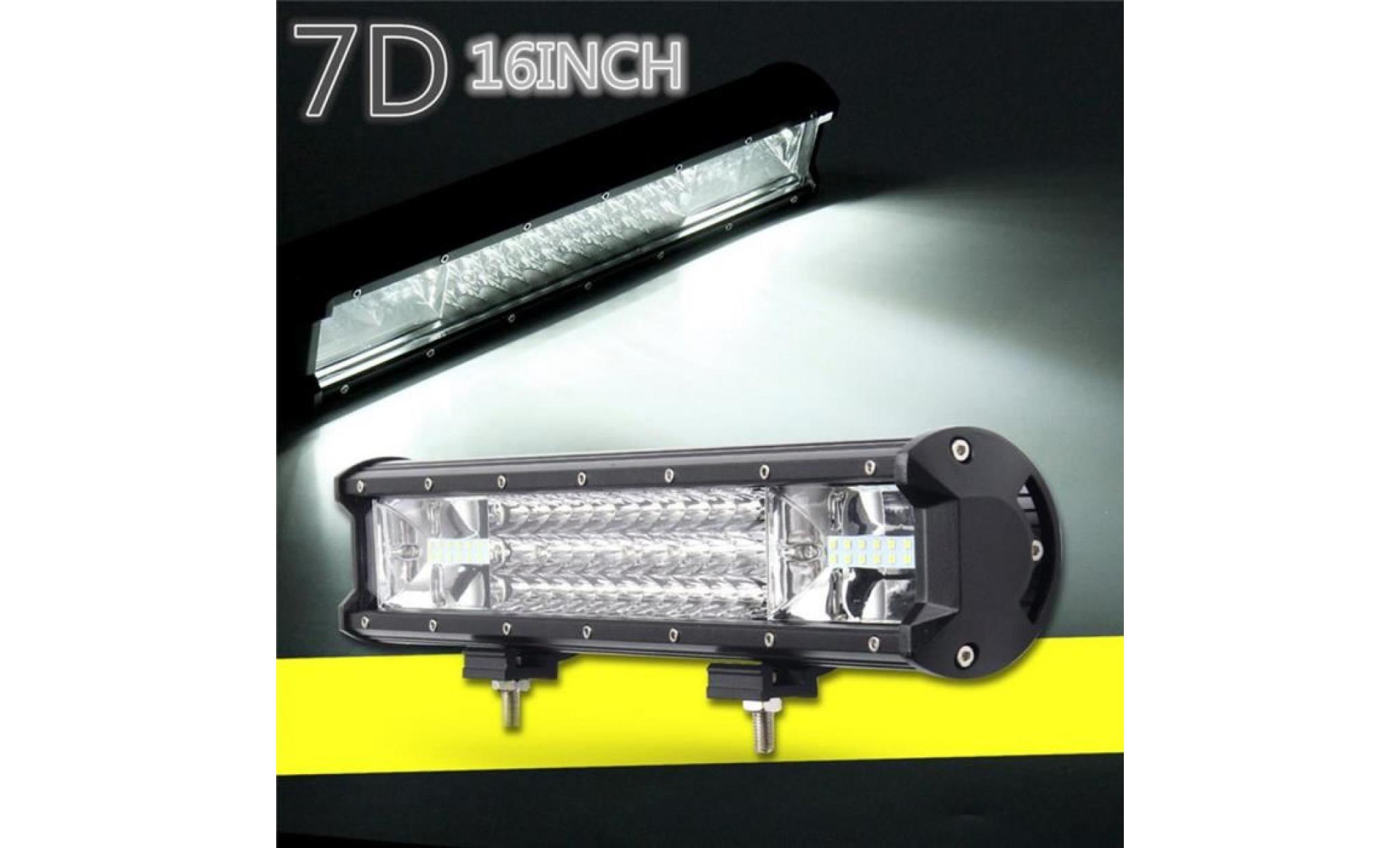 16 inch 432w triple row 7d led light bar spot light truck car working light pas cher