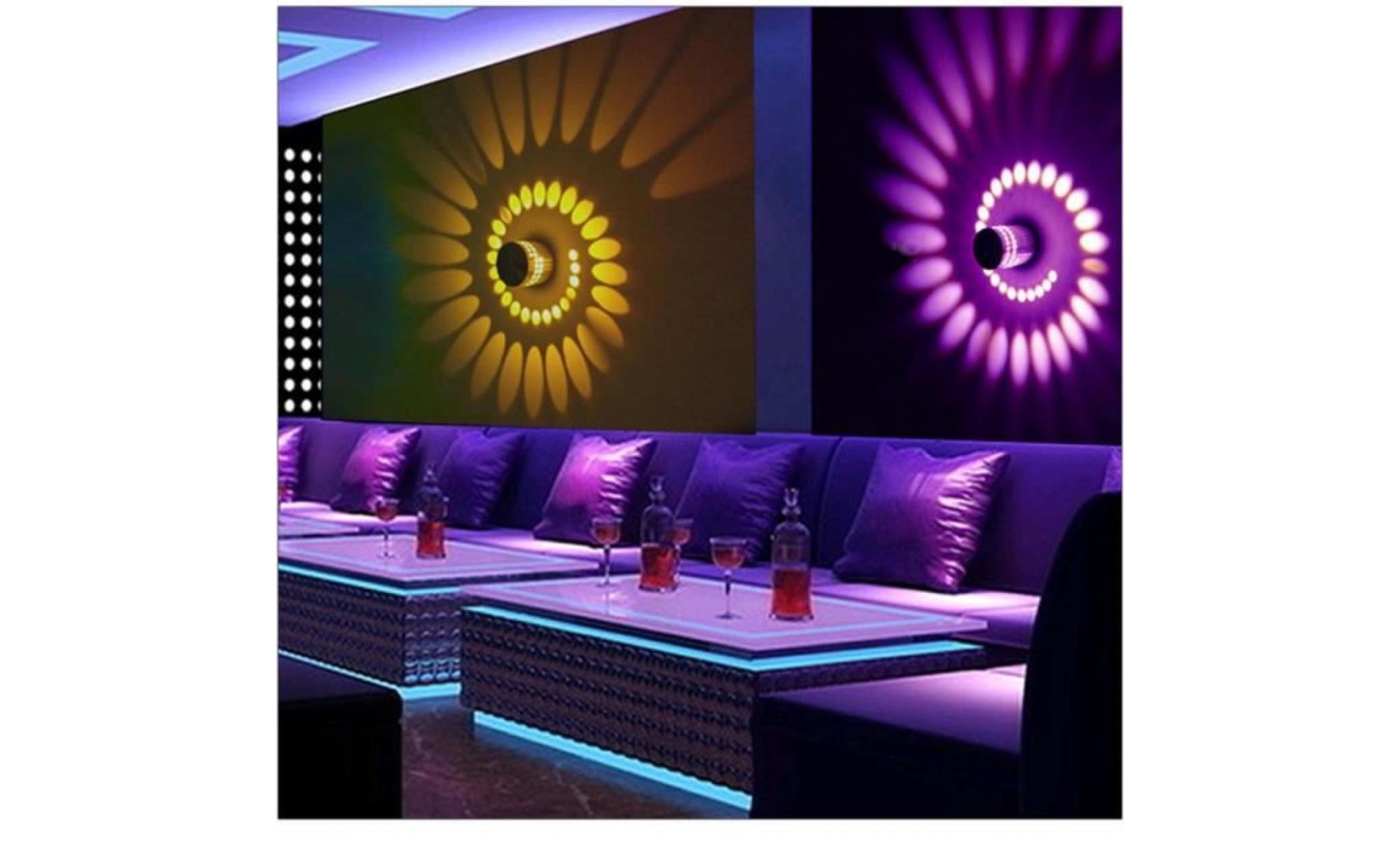 1w rgb aluminium applique murale moderne led Éclairage violet avec télécommande chambre maison bar pas cher