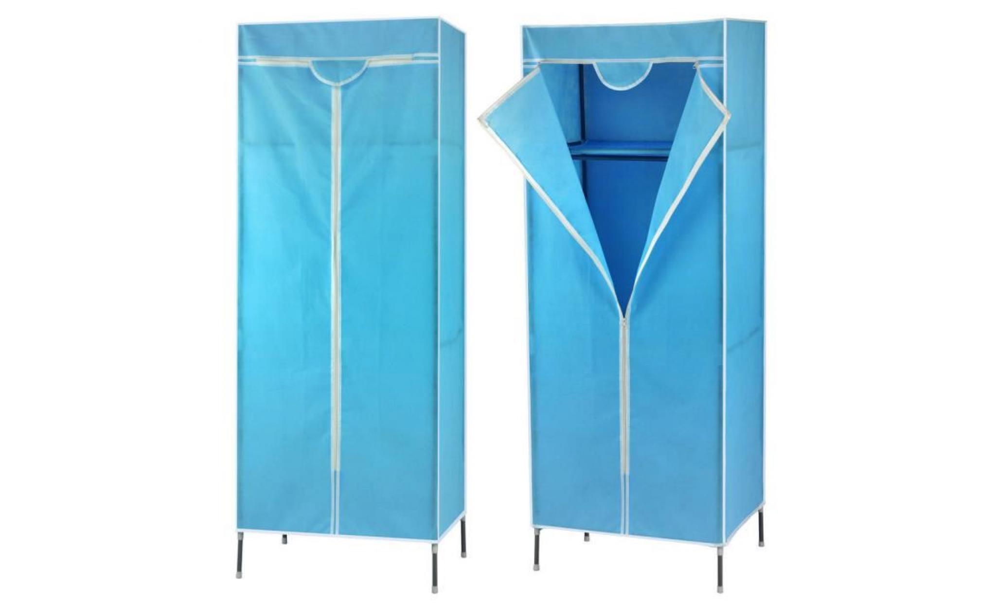 1x armoire en toile bleu étagère diy de rangement rack suspendu manteau organisateur lingerie 156cm   xy fr
