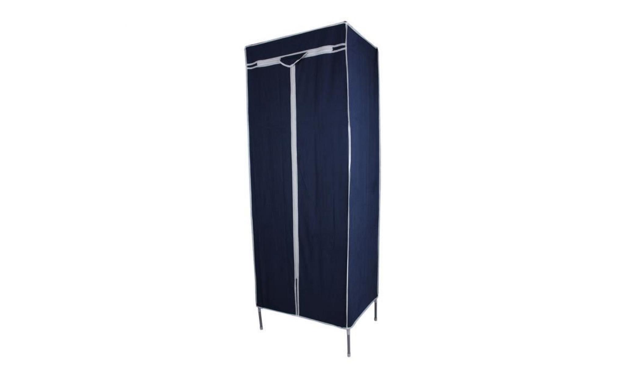 1x armoire en toile bleu foncé étagère de rangement pas cher