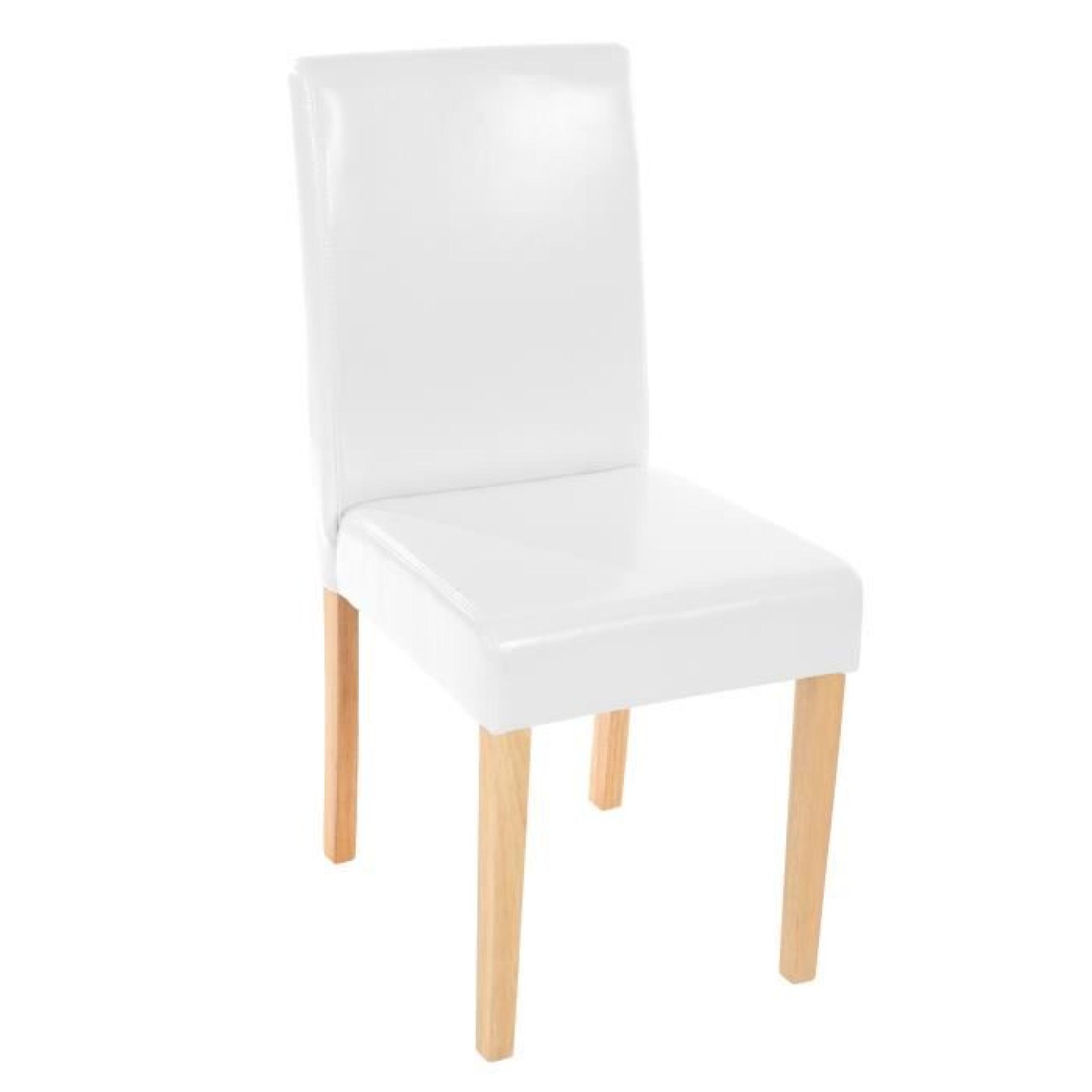 2 chaises Blanc similicuir pieds clair très confortable pas cher