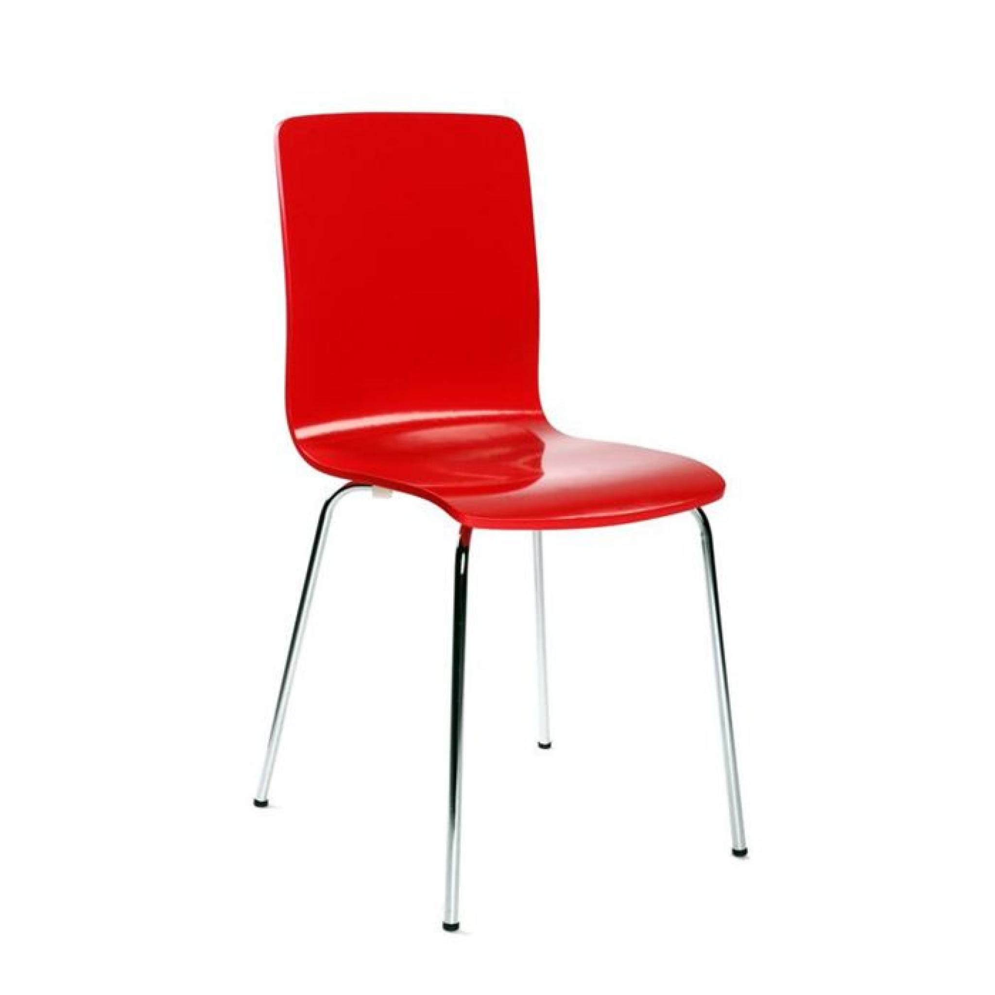 Lot de 2 chaises design cuisine rouges NELLY pas cher