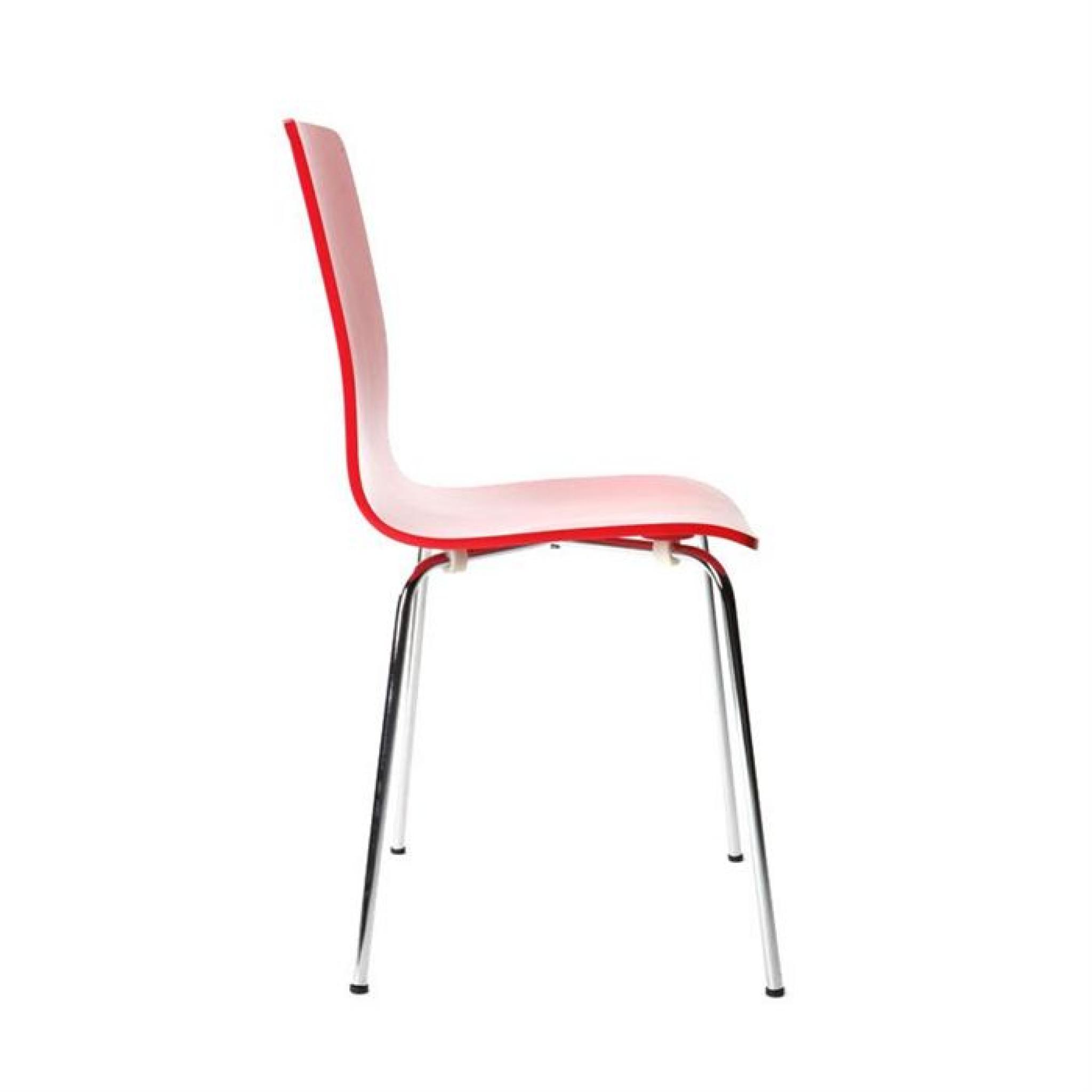 Lot de 2 chaises design cuisine rouges NELLY pas cher