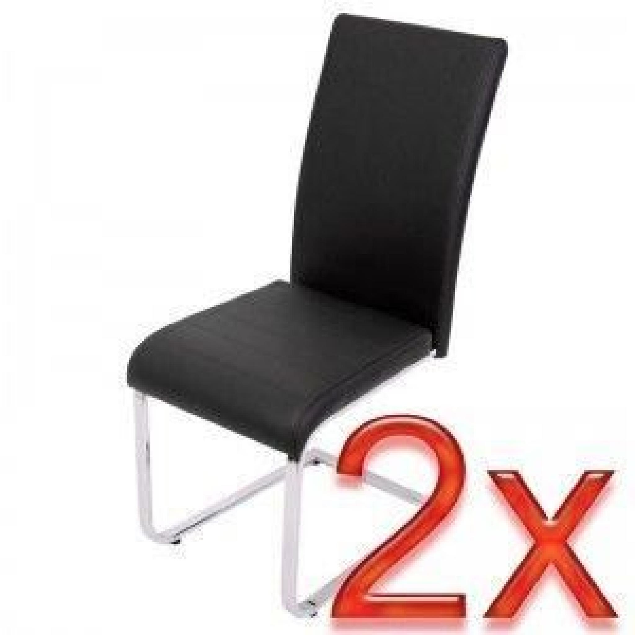 2 chaises de réunion/conférence cantilever simili-cuir noir
