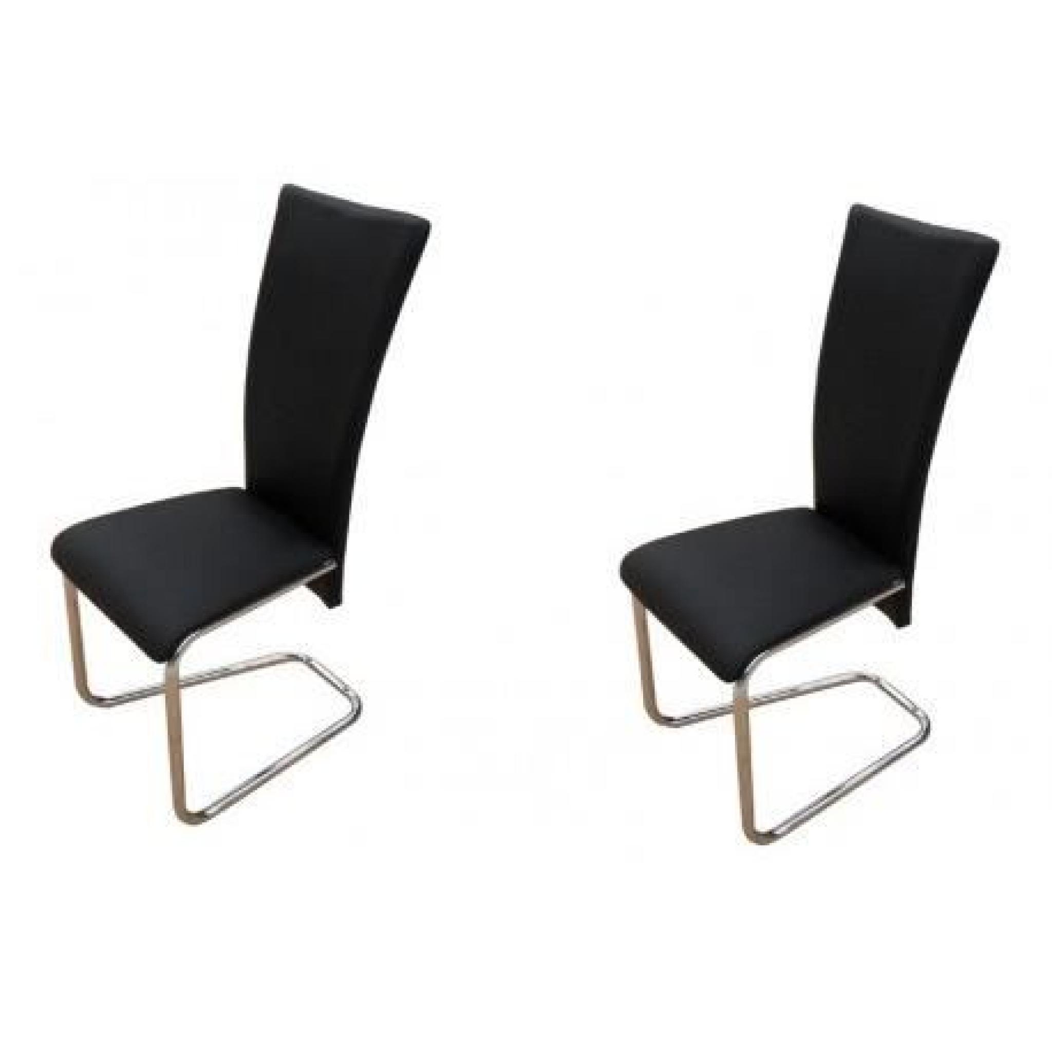 2 Chaises de salle à manger modernes (Noir) Maja+ pas cher