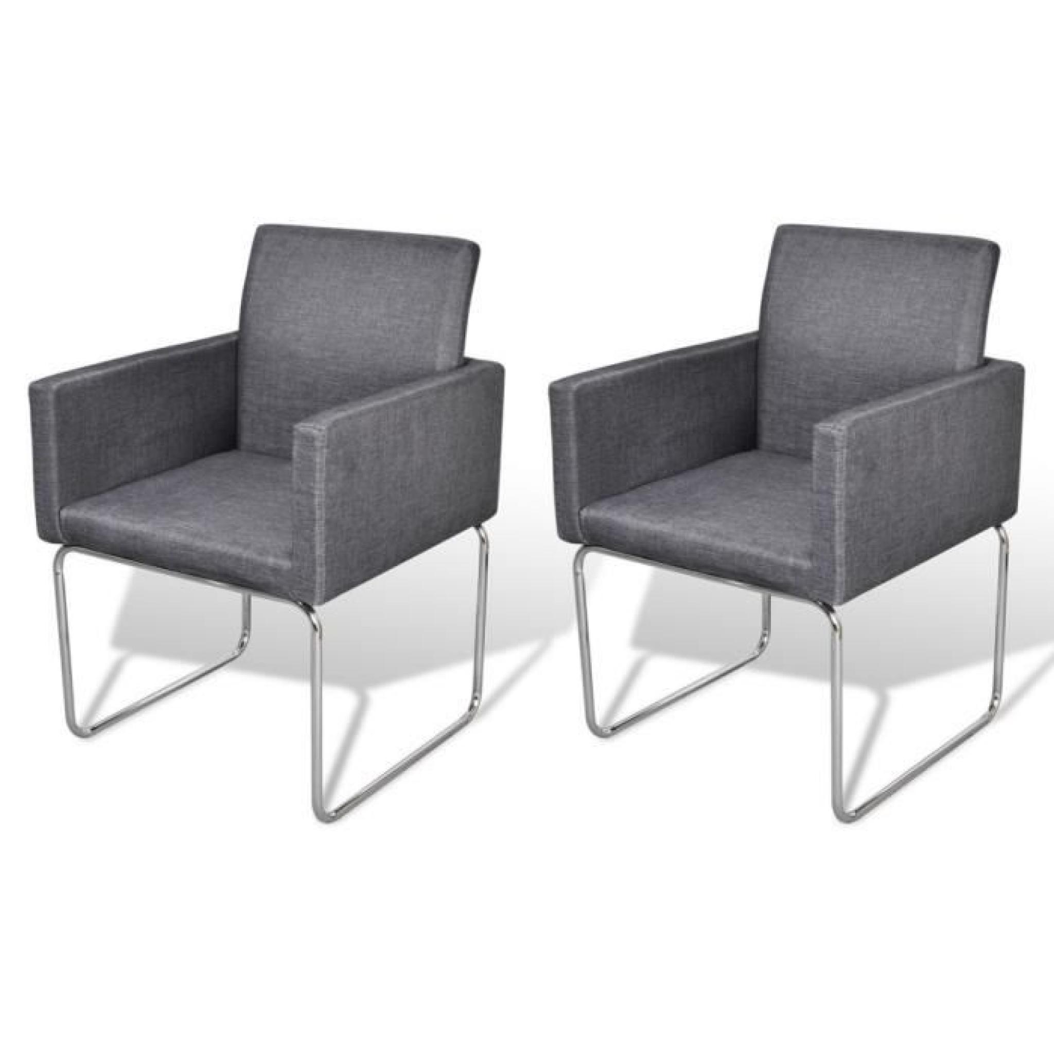 2 chaises de salon avec accoudoirs - gris foncé MAJA+ pas cher