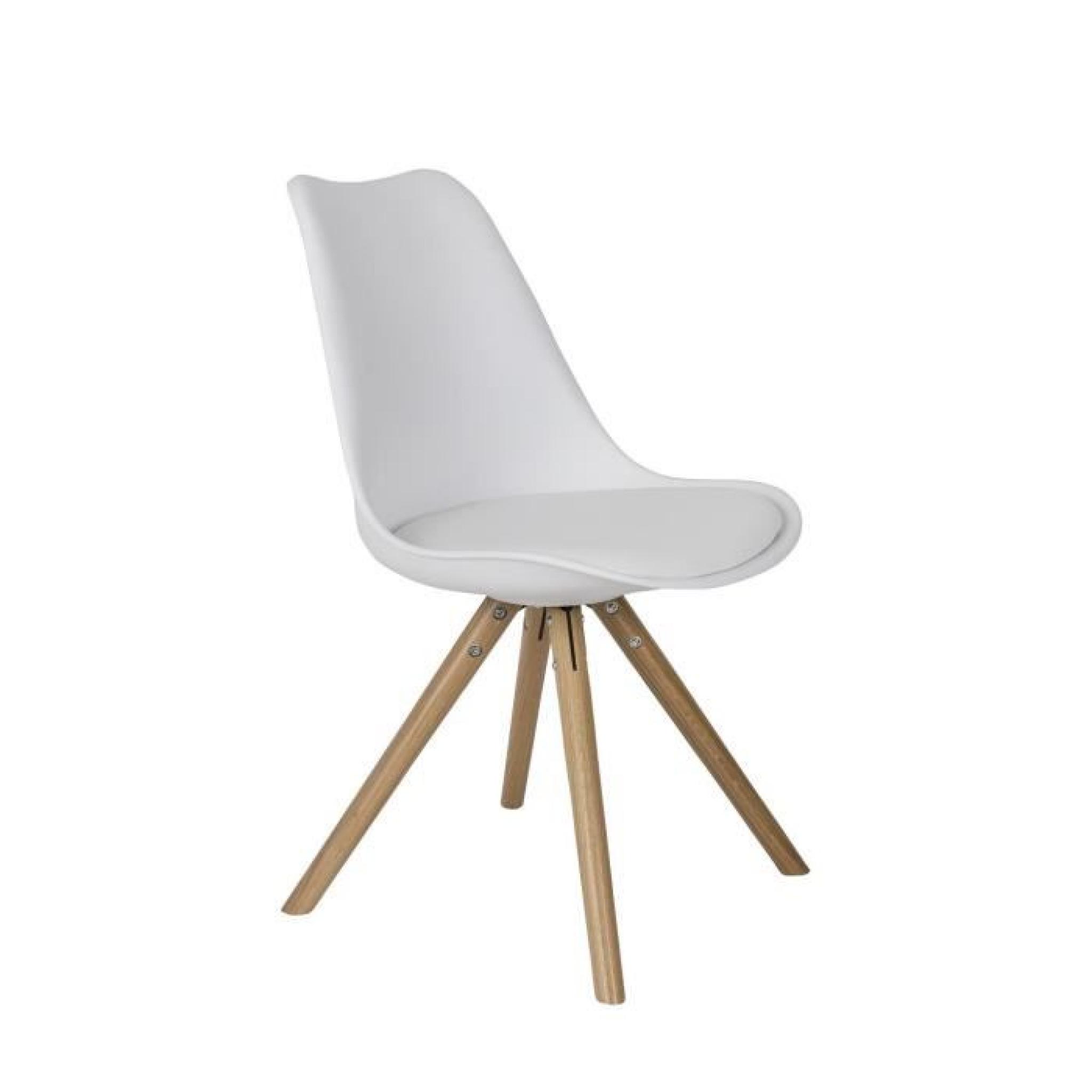 2 Chaises design PRESS bois et blanc - Lot de deux - zuiver pas cher