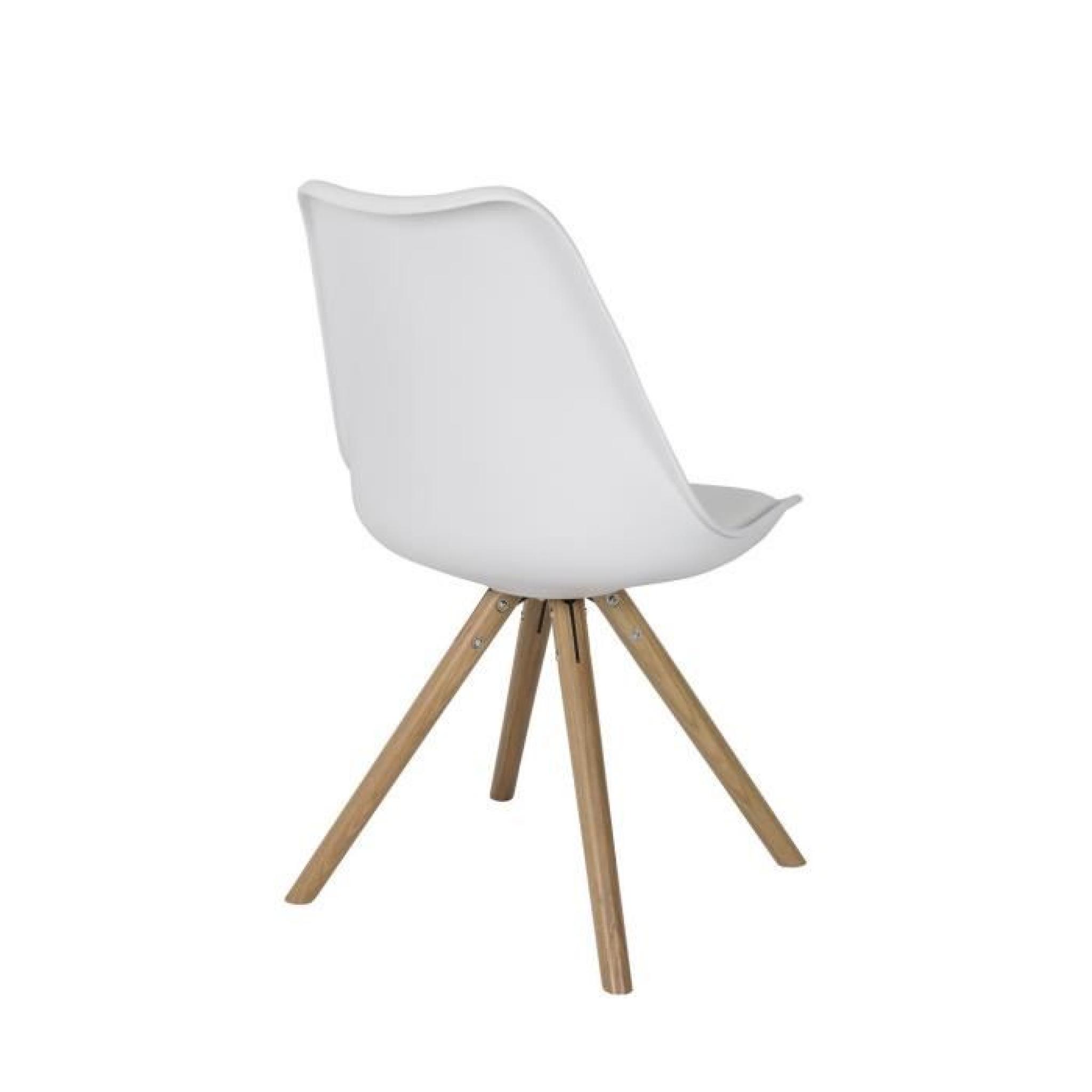 2 Chaises design PRESS bois et blanc - Lot de deux - zuiver pas cher