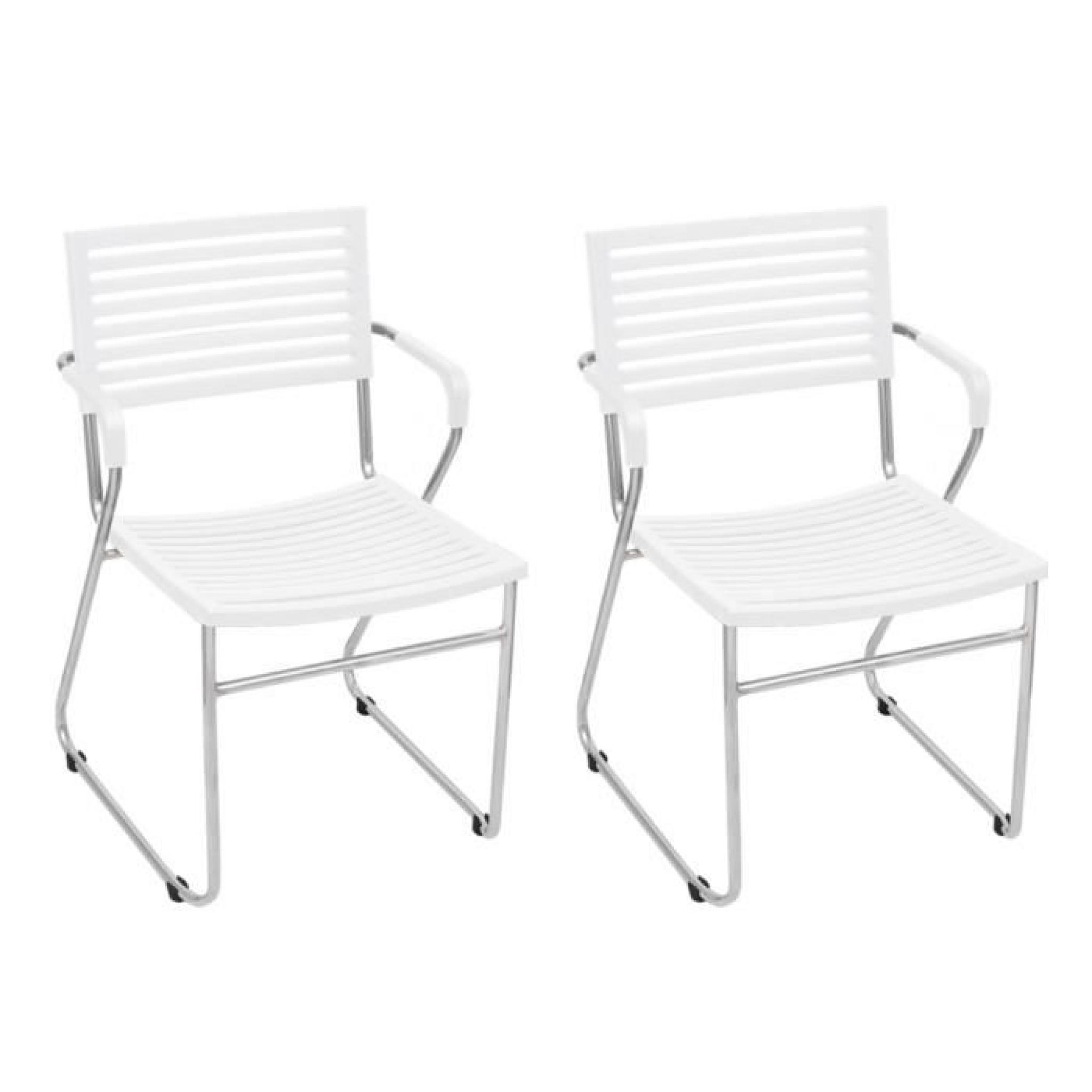 2 Chaises empilables - Blanc MAJA+