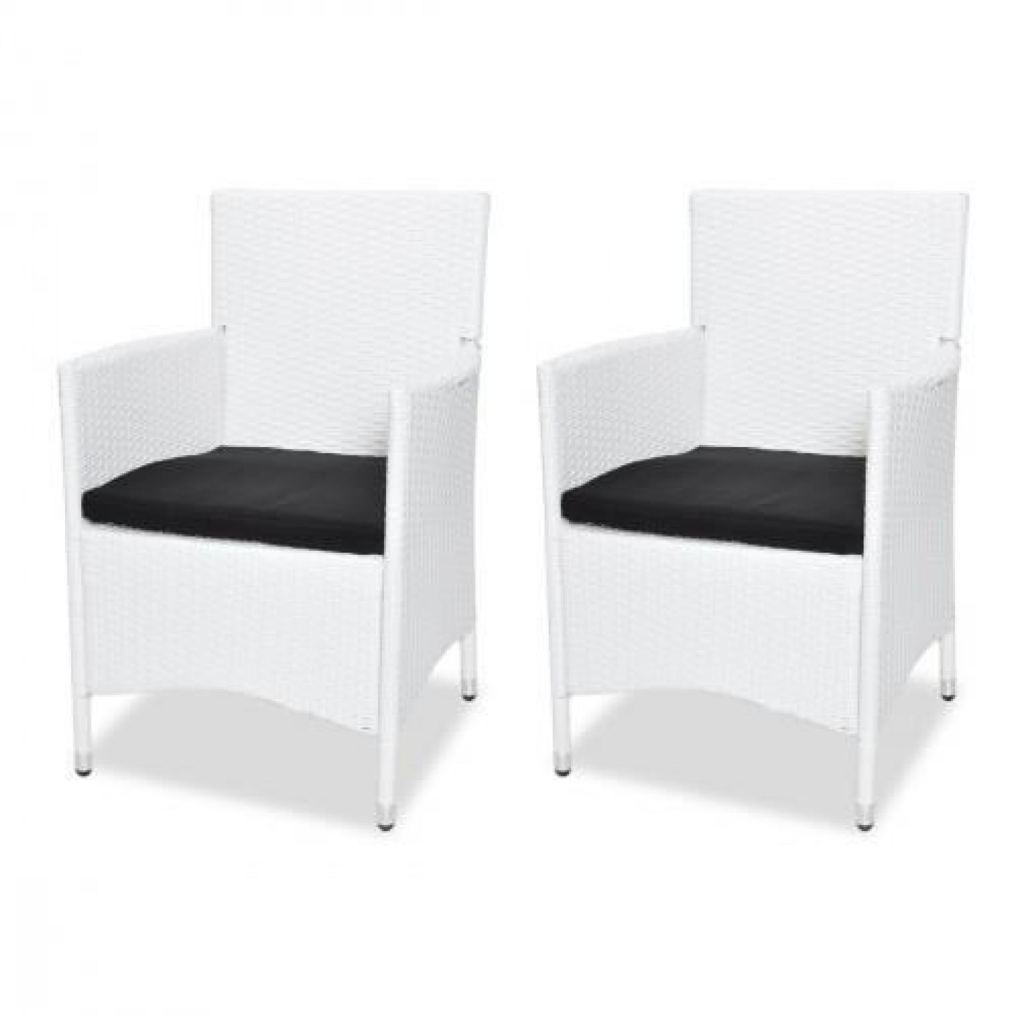 2 chaises en rotin blanc pas cher