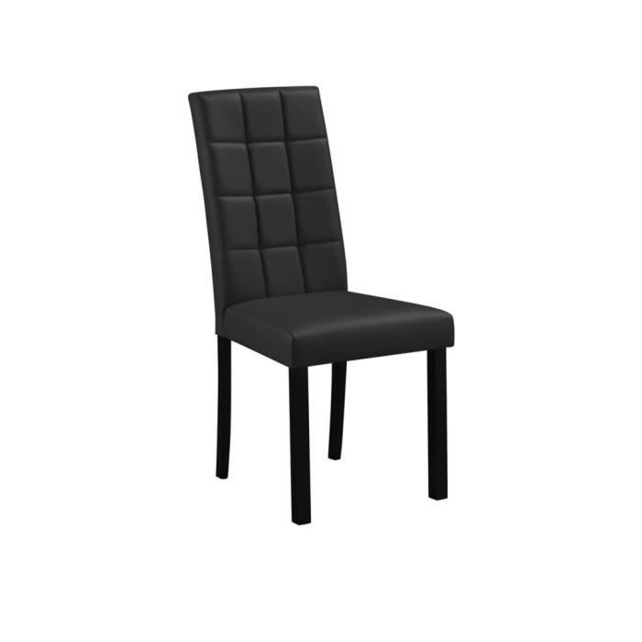 2 chaises en simili cuir Noir