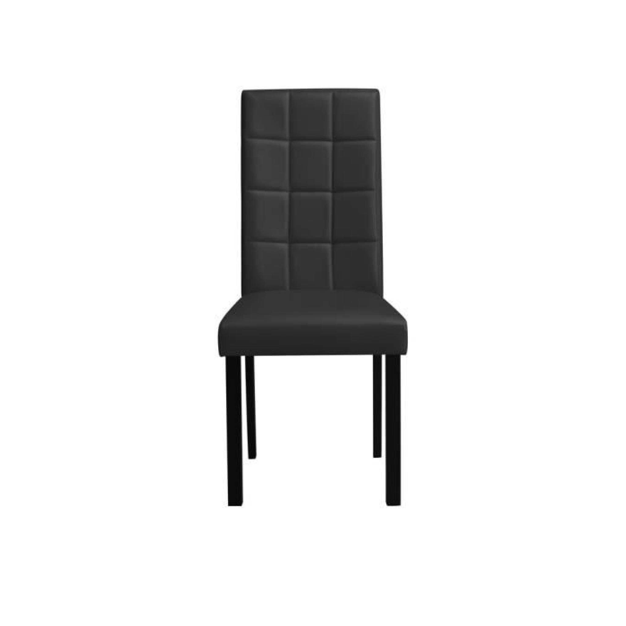 2 chaises en simili cuir Noir pas cher