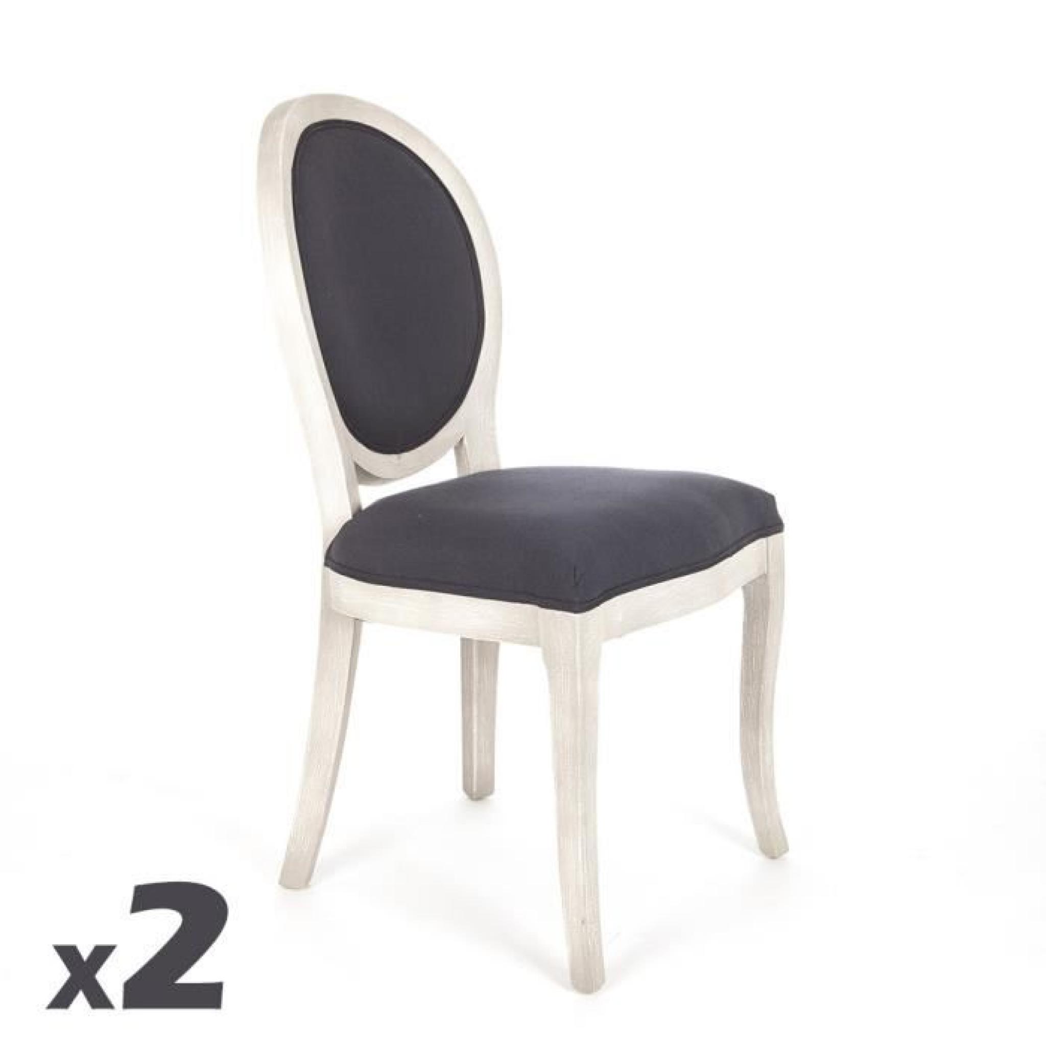 2 chaises Médaillon Cléon grises