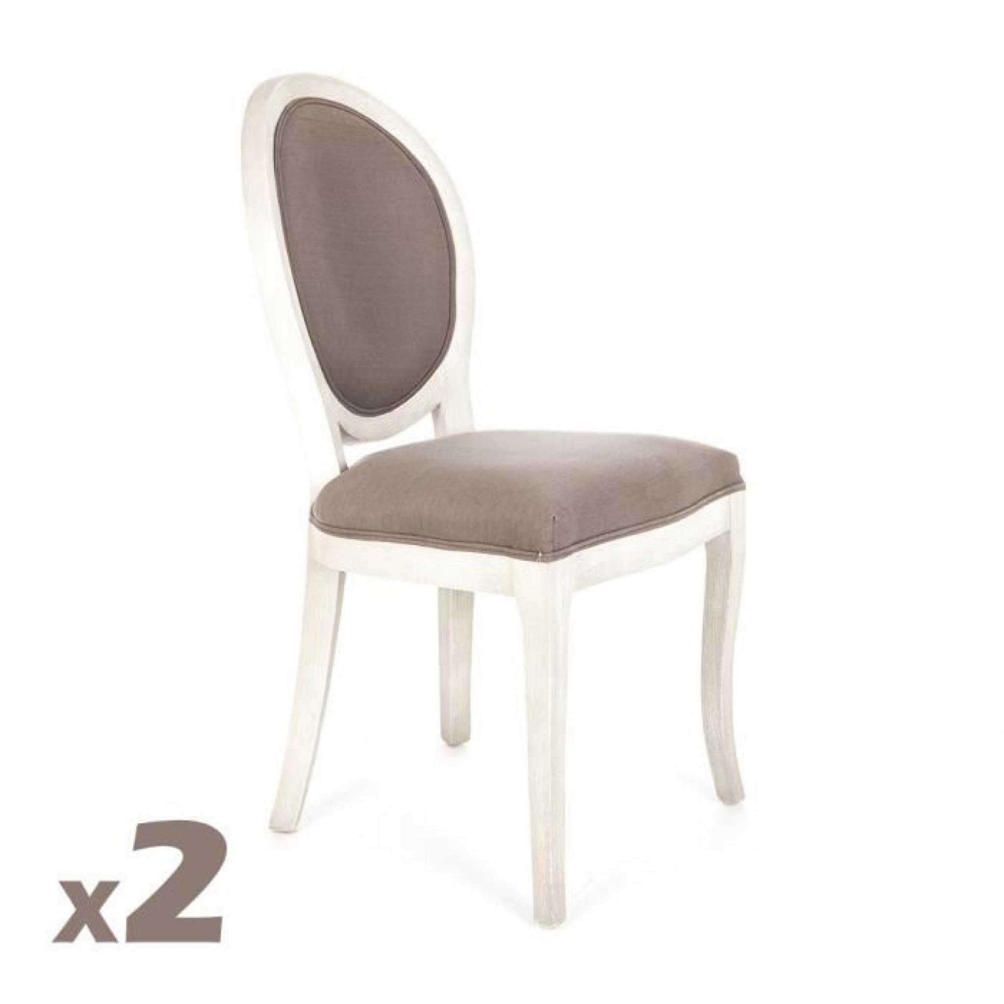 2 chaises Médaillon Cléon taupe