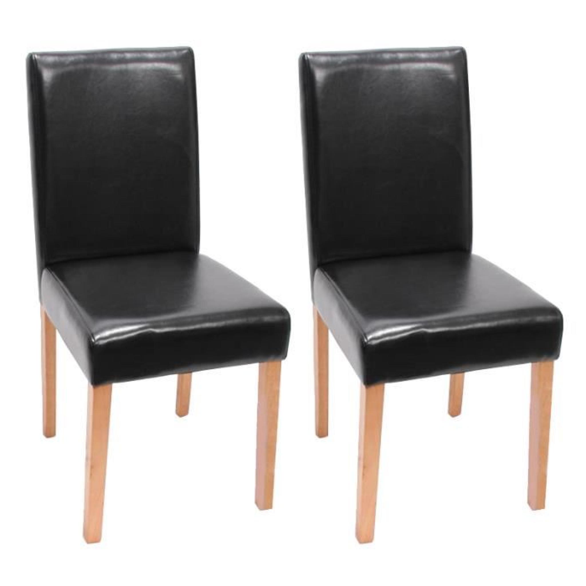  2 chaises Noir similicuir pieds clair très confortable