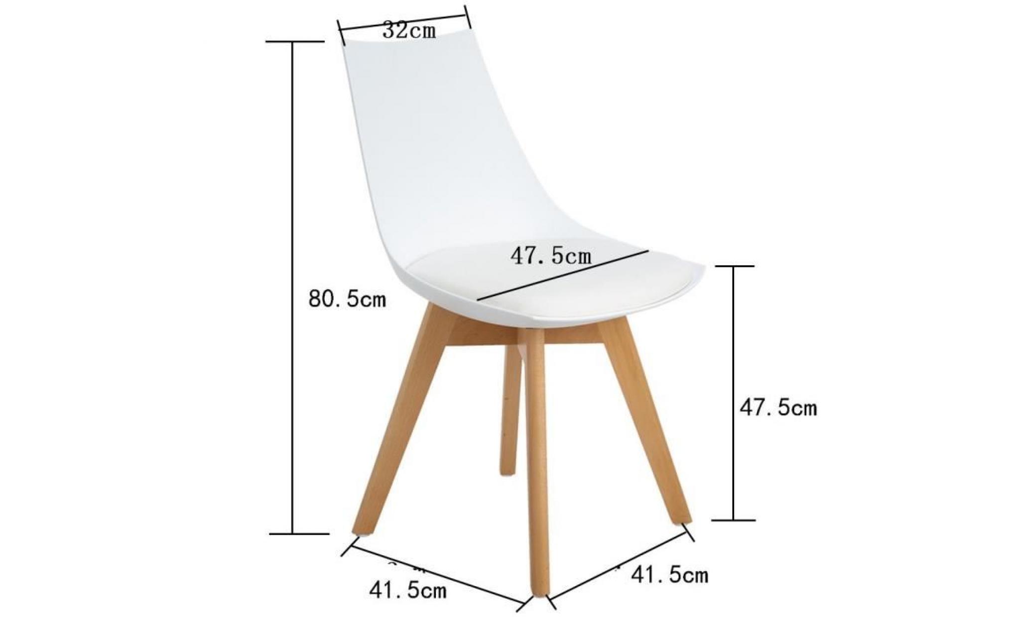 2 chaises salle à manger design scandinave blanches pas cher