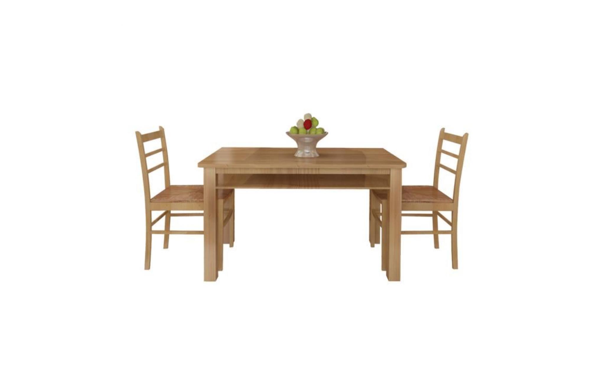 2 pcs chaise de salle à manger en bois vernis naturel pas cher