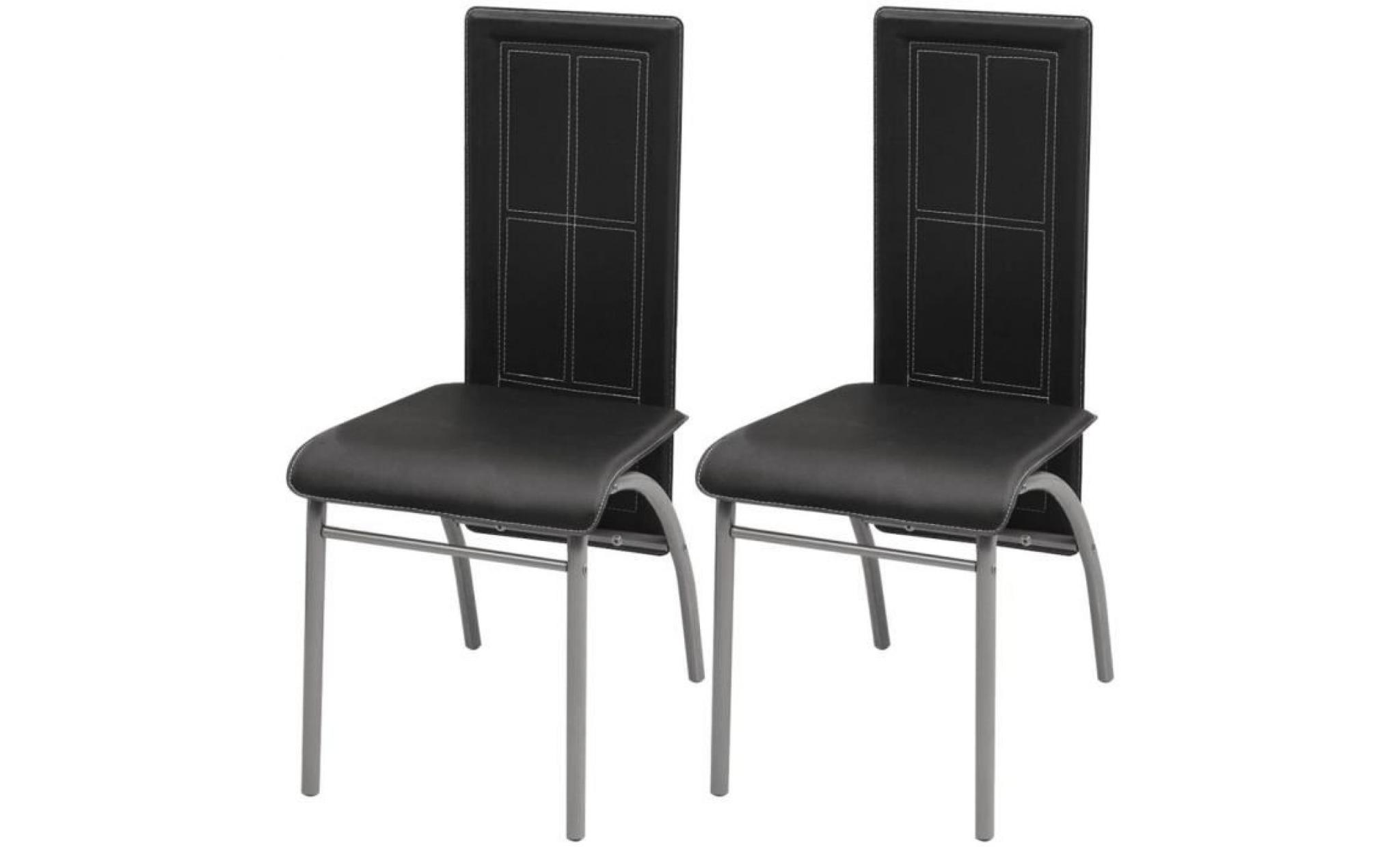 2 pcs chaise de salle à manger noir