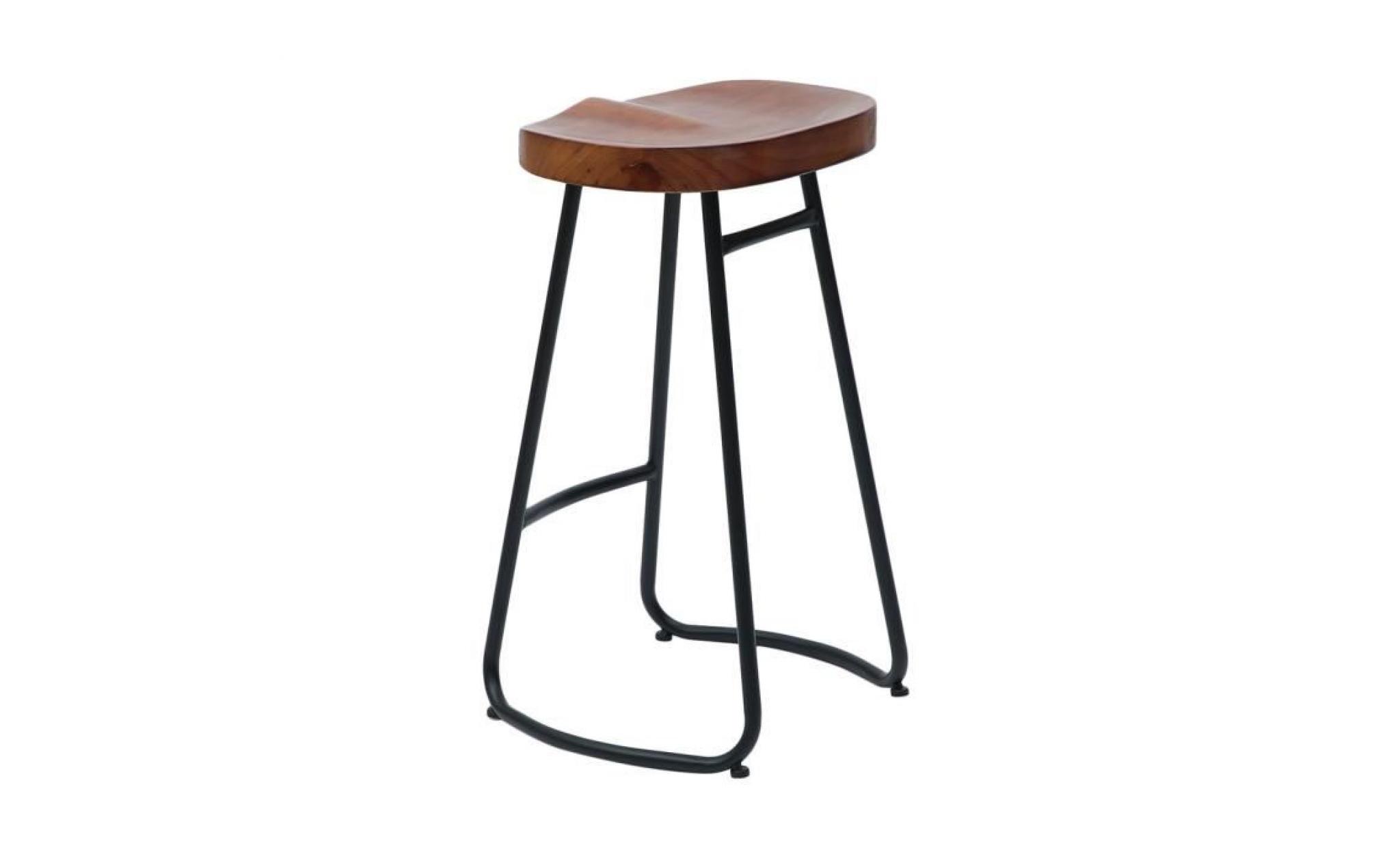 2 pcs !!hauteur 70cm tabouret de bar bois et métal  classique stool de bar café bistrot pas cher