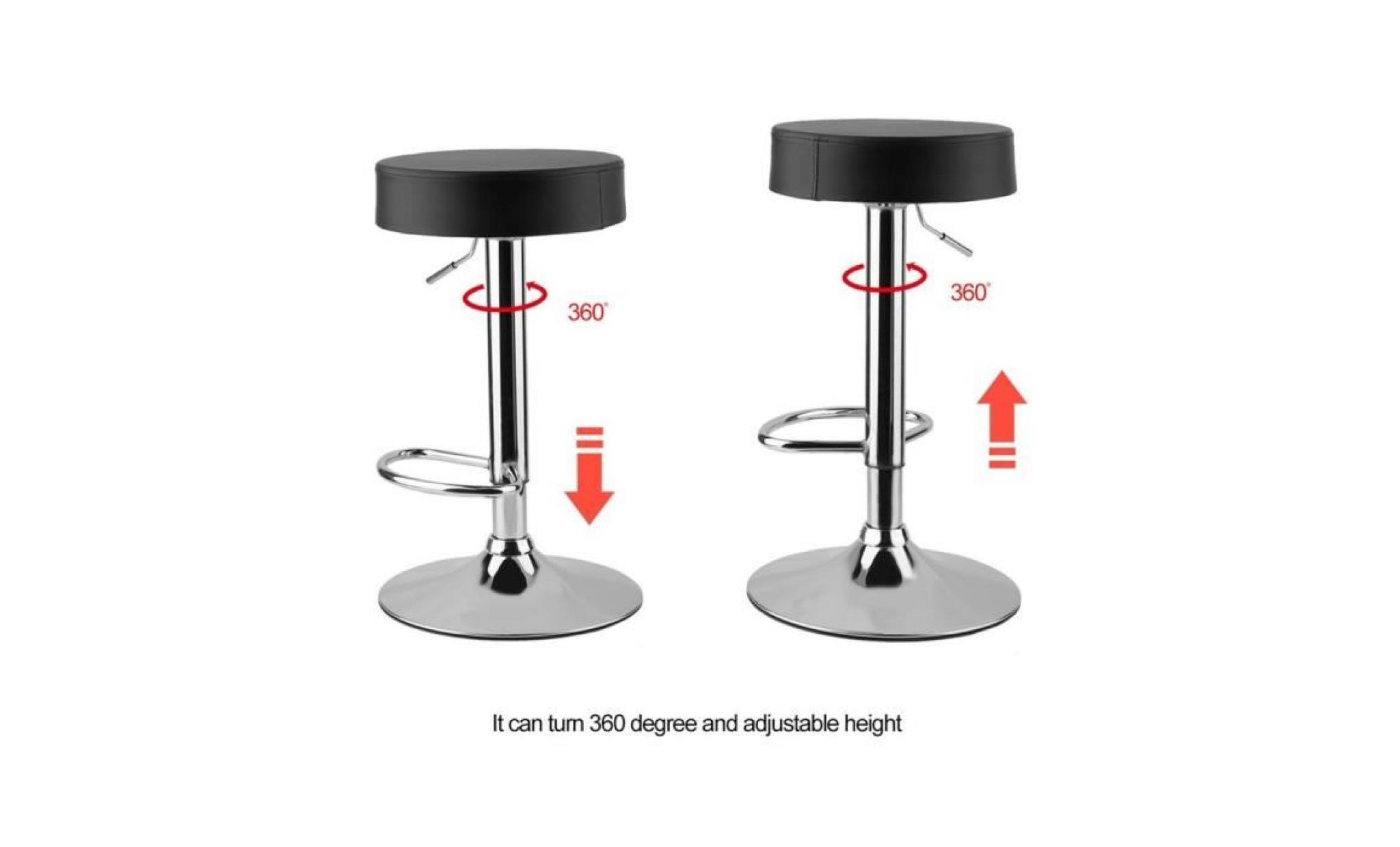 2 pcs tabourets de bar ronds en cuir pu design moderne chaise de salle à manger avec repose pied pour bureau café maison