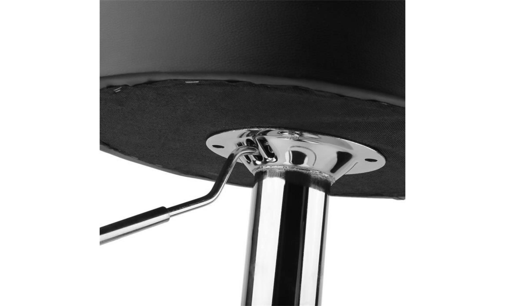 2 pcs tabourets de bar ronds en cuir pu design moderne chaise de salle à manger avec repose pied pour bureau café maison pas cher