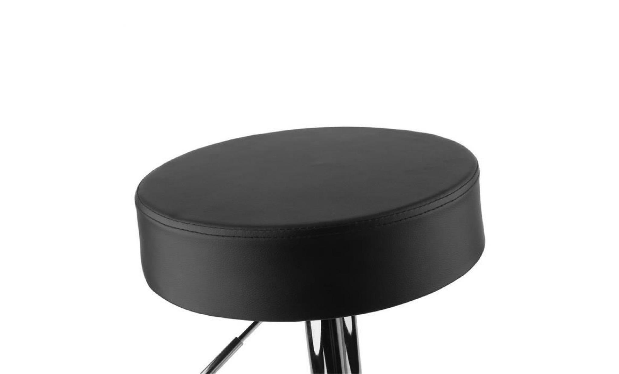 2 pcs tabourets de bar ronds en cuir pu design moderne chaise de salle à manger avec repose pied pour bureau café maison pas cher
