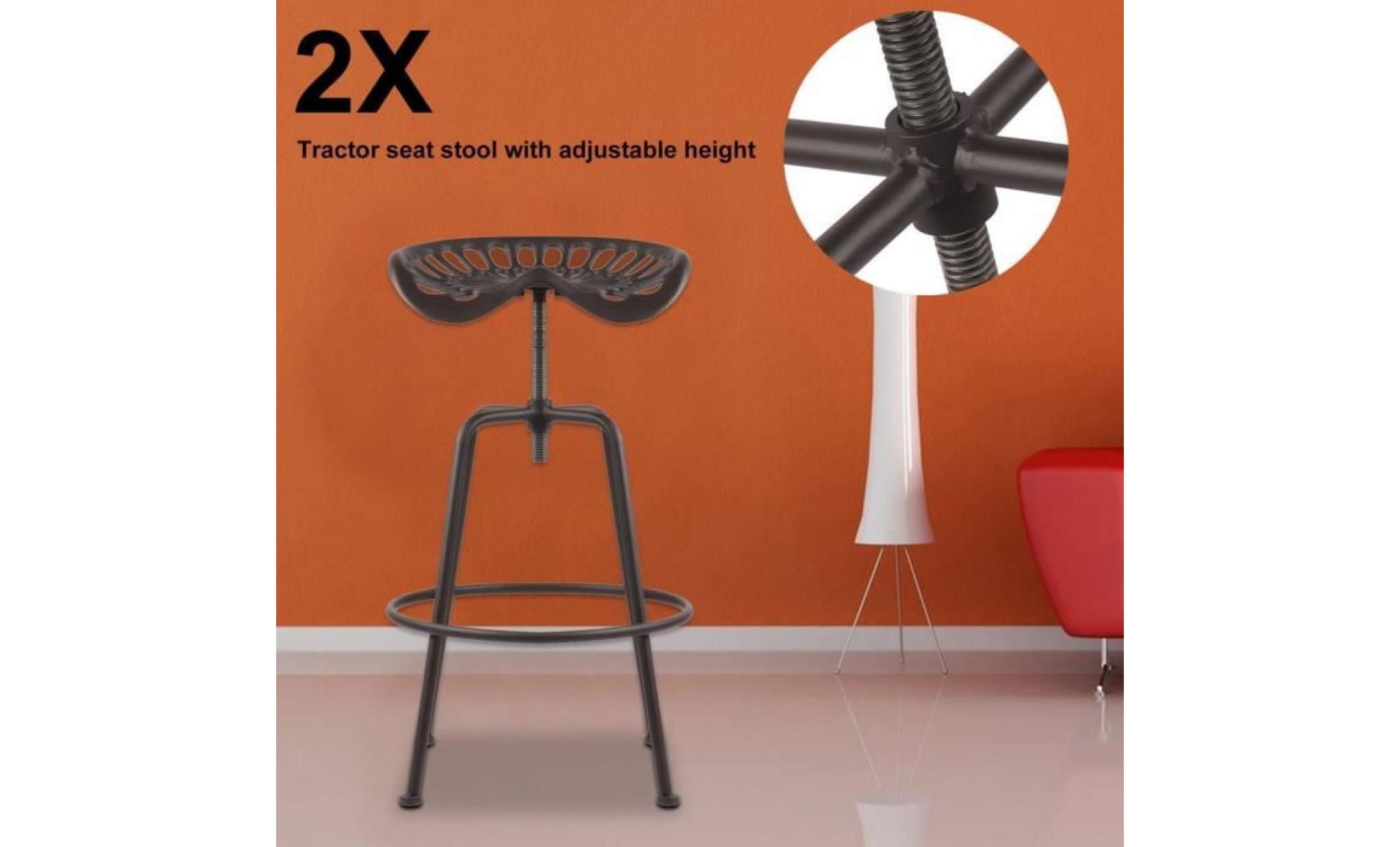 2 pcs tractor chaise tabouret hauteur réglable design industriel bar couleur de cuivre