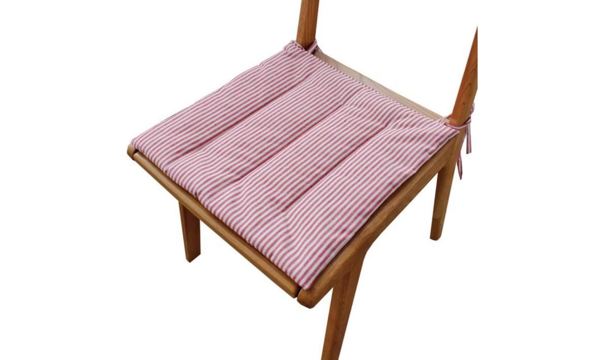 2 pièces de fils teints en tissu chaise tapis classiques rayures tapis de sécurité, beige