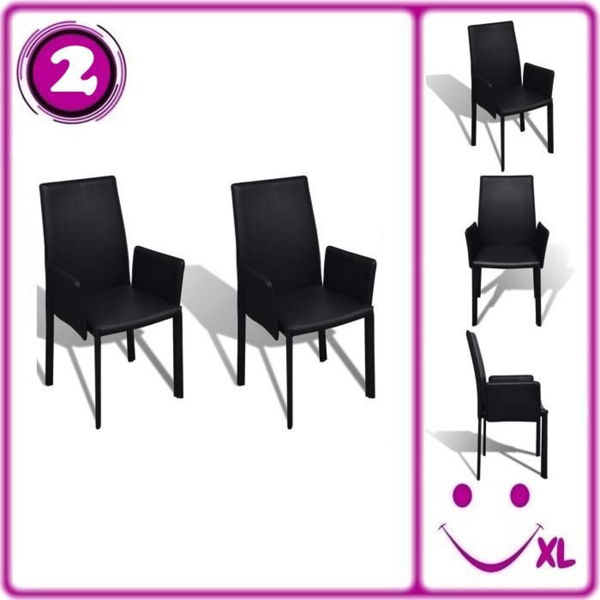 2 pièces Set de chaise de salle à manger en simili cuir Blanc