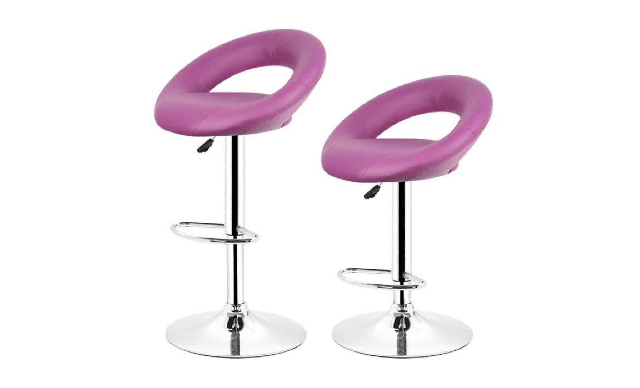 2*tabouret de bar chaise de bar violet pas cher
