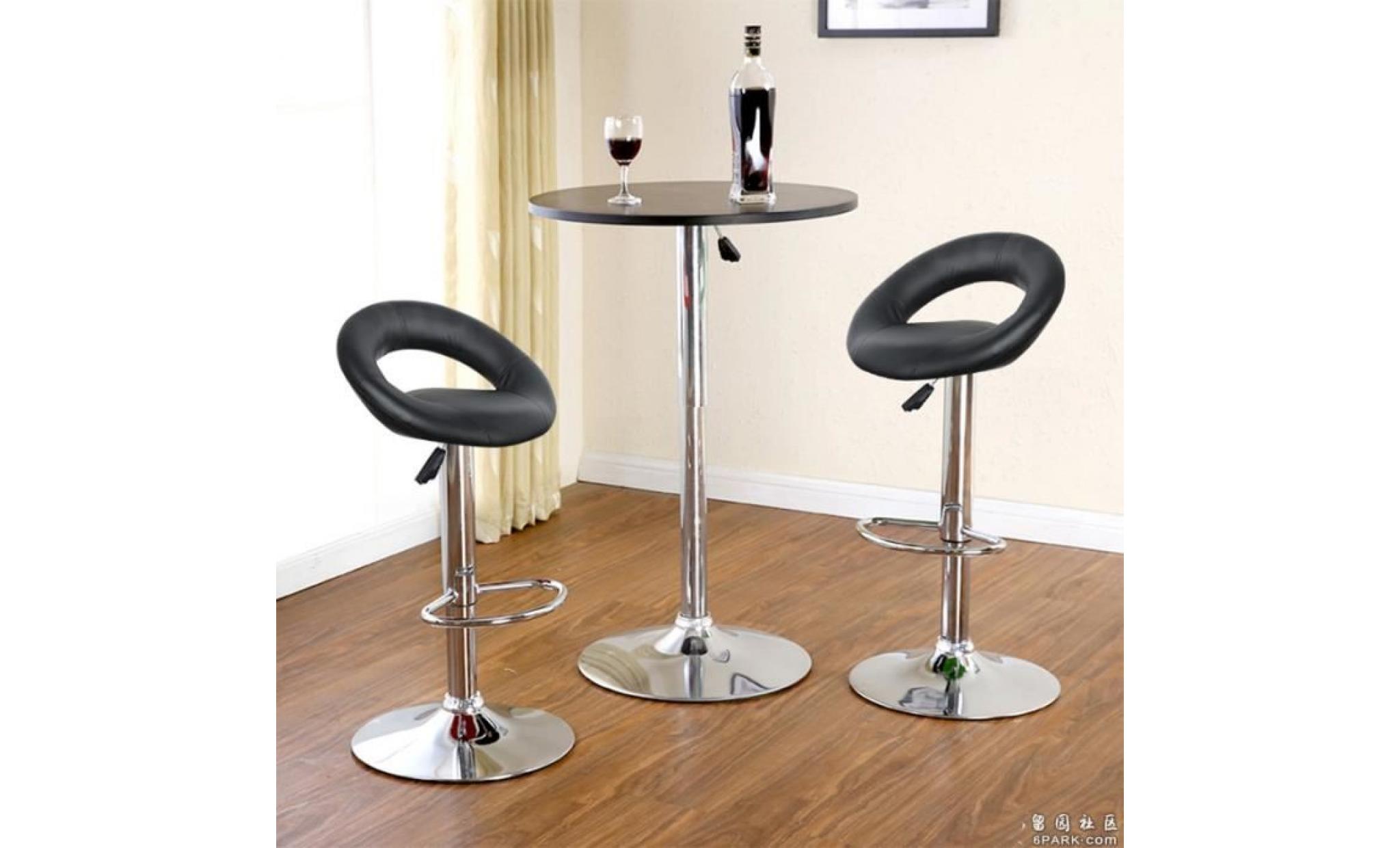 2 tabouret de bar reglable, chaise de salon confortable design moderne  noir    freestyle
